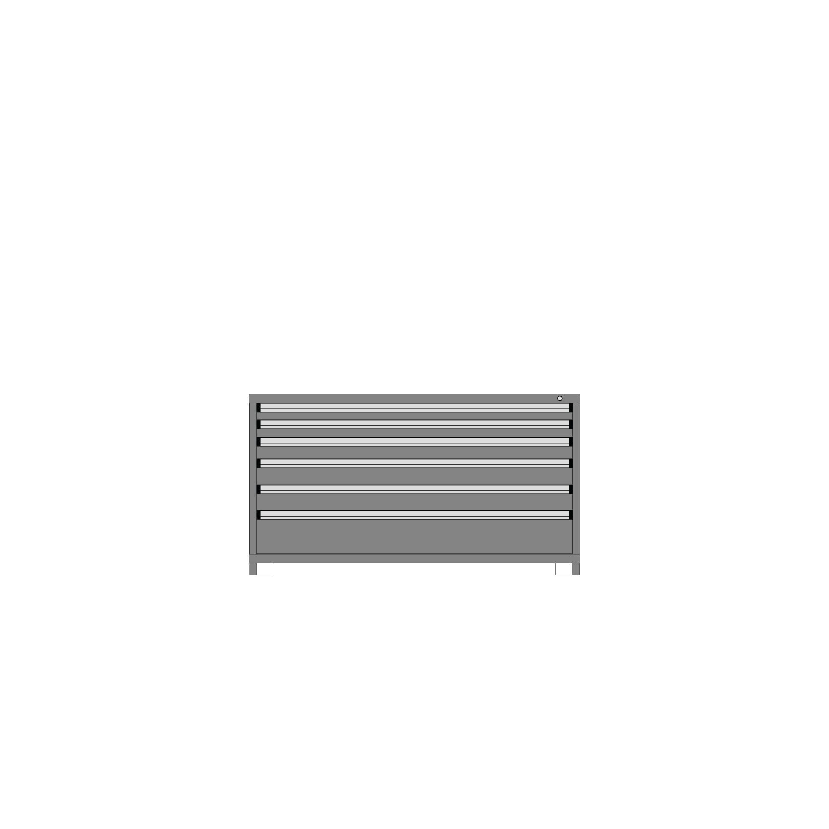 Borroughs Modular Drawer Cabinet Fork Truck Base, 6 Drawers