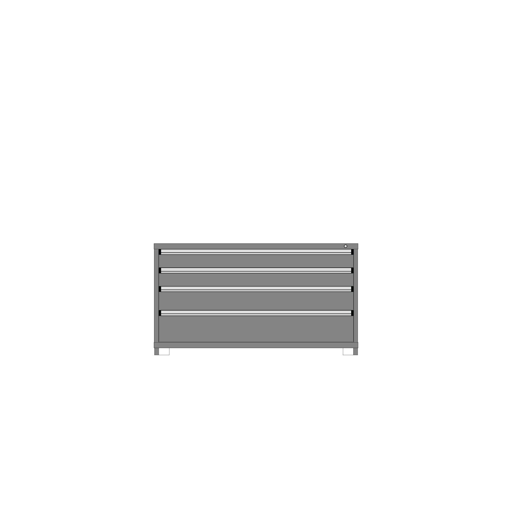 Borroughs Modular Drawer Cabinet Fork Truck Base, 4 Drawers
