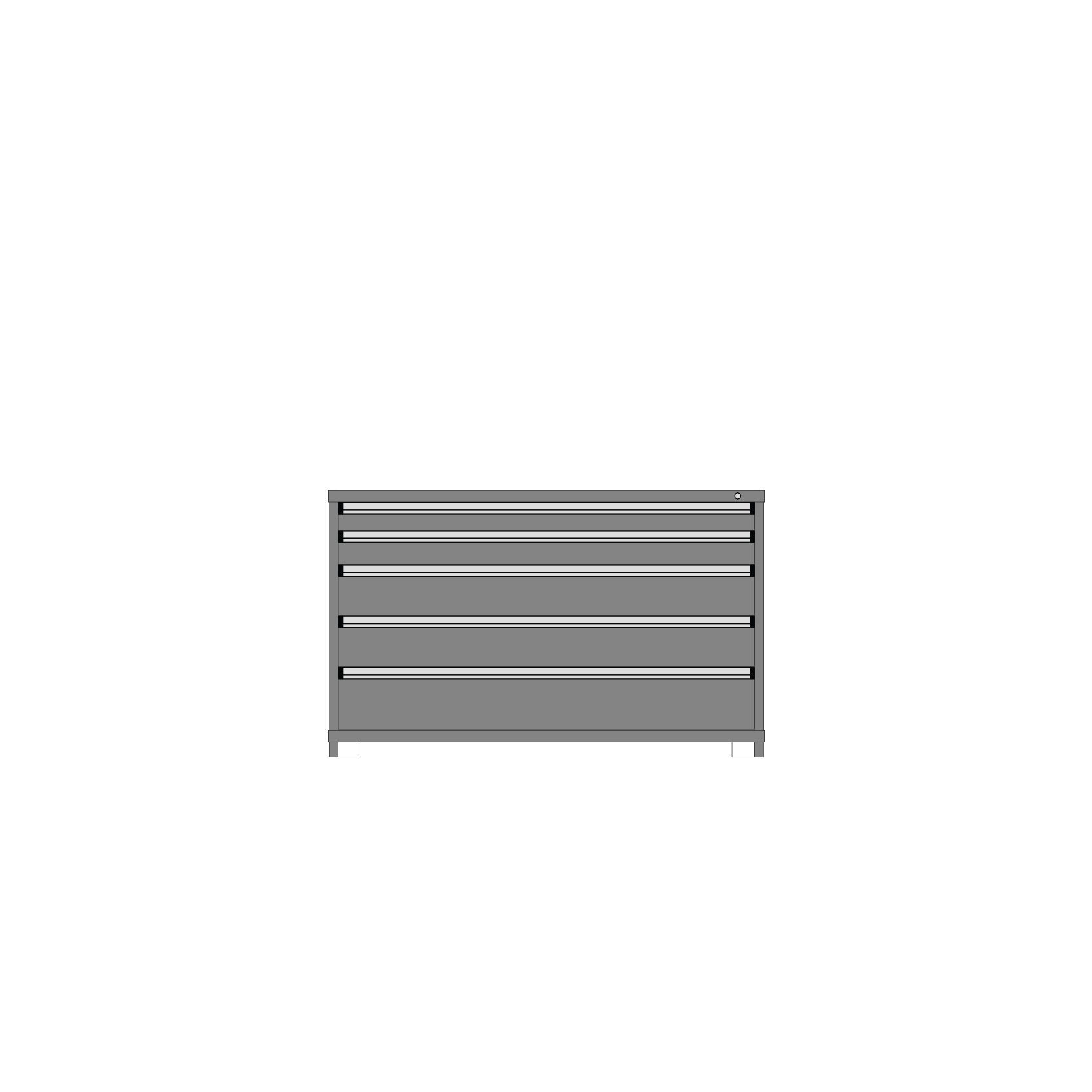 Borroughs Modular Drawer Cabinet Fork Truck Base, 5 Drawers
