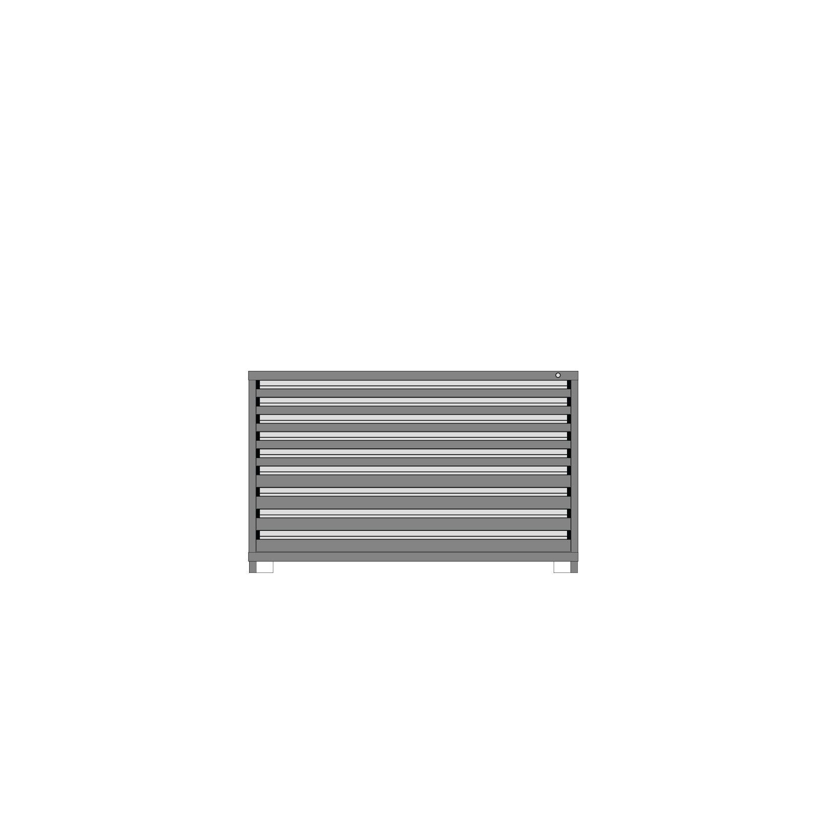 Borroughs Modular Drawer Cabinet Fork Truck Base, 9 Drawers