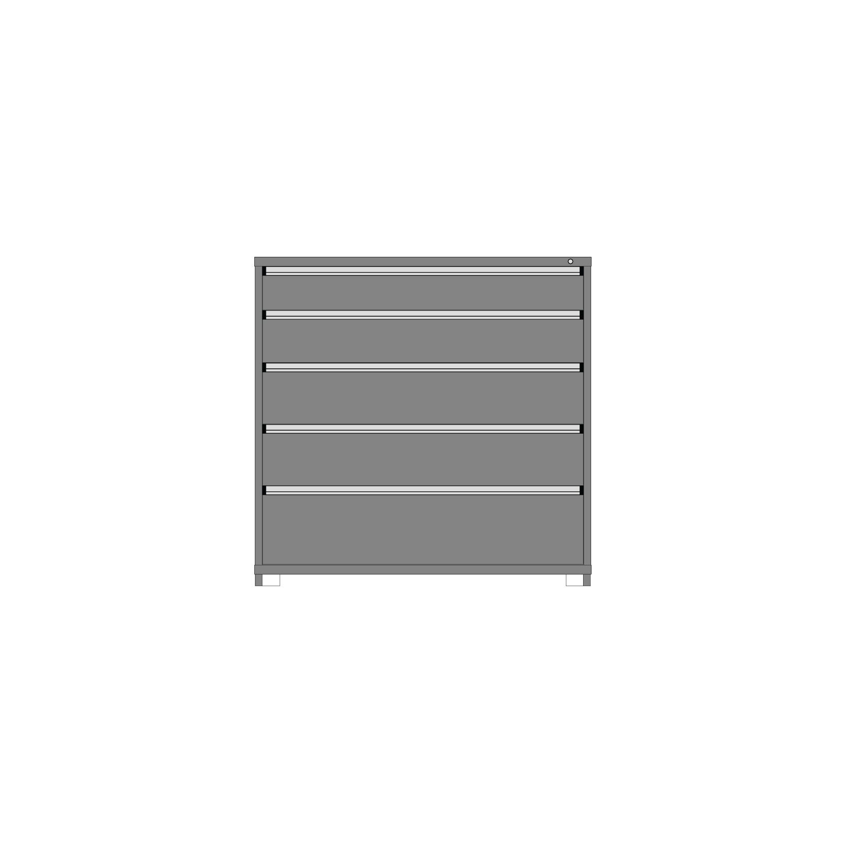 Borroughs Modular Drawer Cabinet Fork Truck Base, 5 Drawers