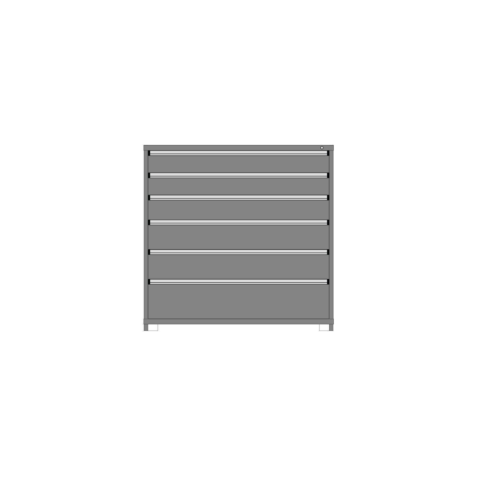 Borroughs Modular Drawer Cabinet Fork Truck Base, 6 Drawers