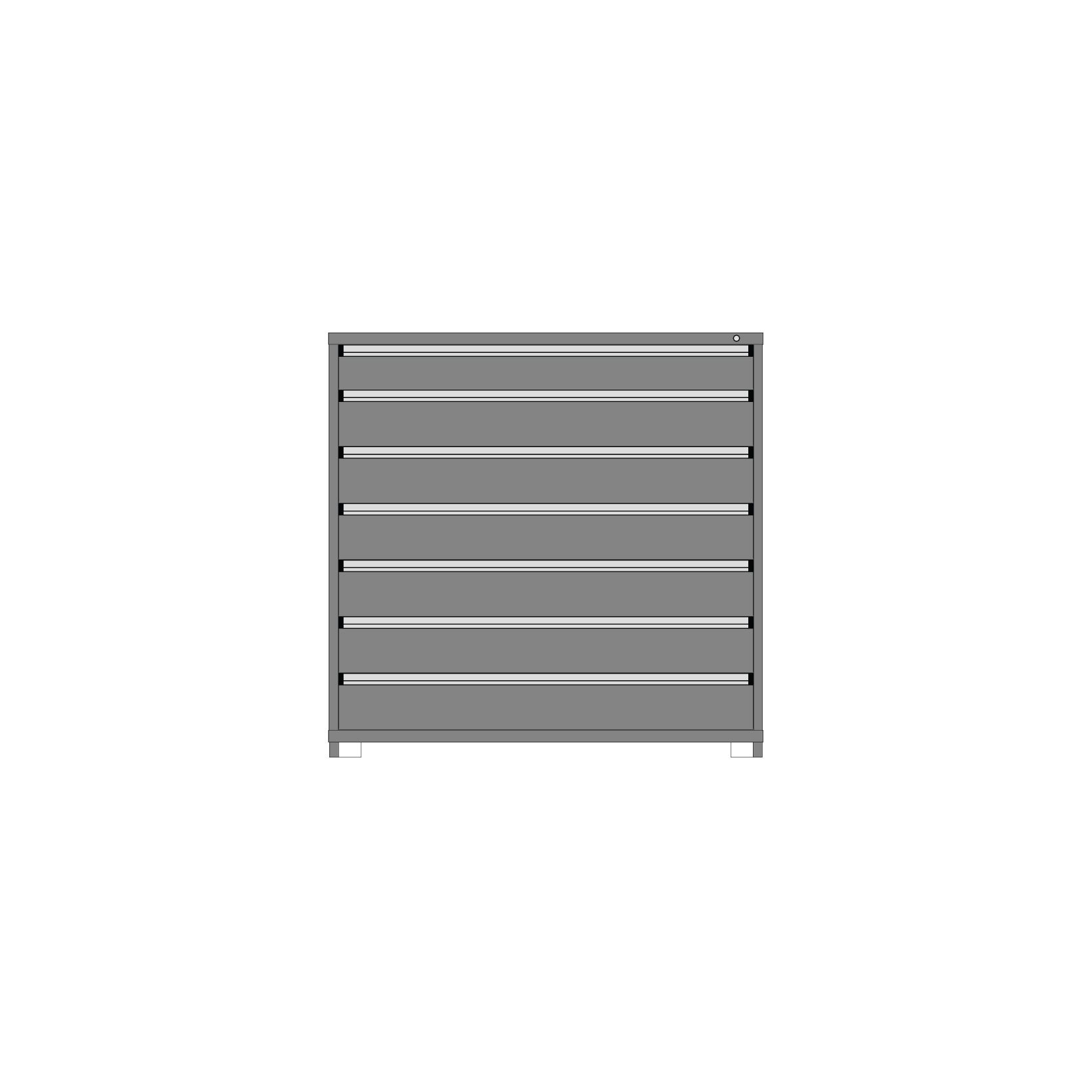 Borroughs Modular Drawer Cabinet Fork Truck Base, 7 Drawers