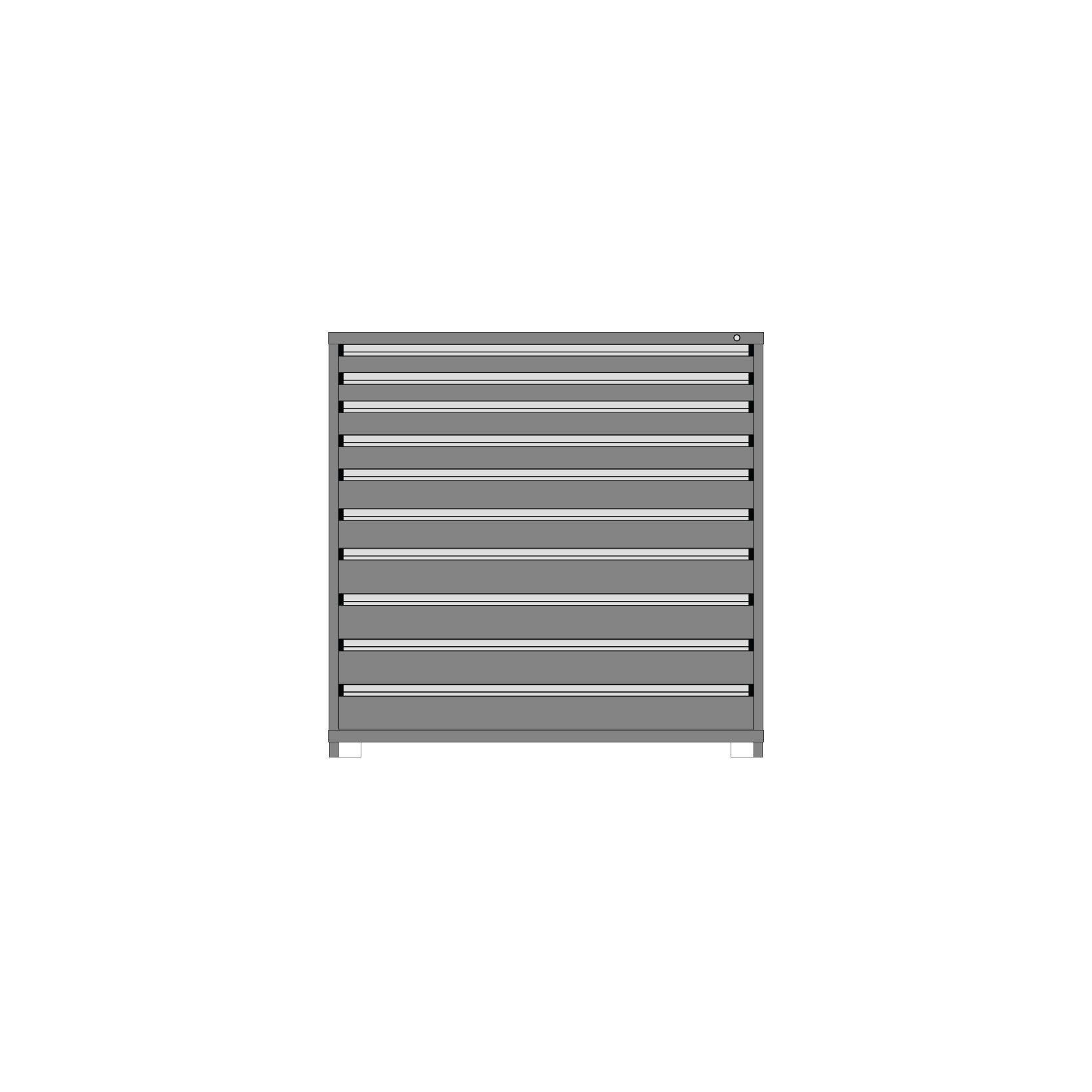 Borroughs Modular Drawer Cabinet Fork Truck Base, 10 Drawers