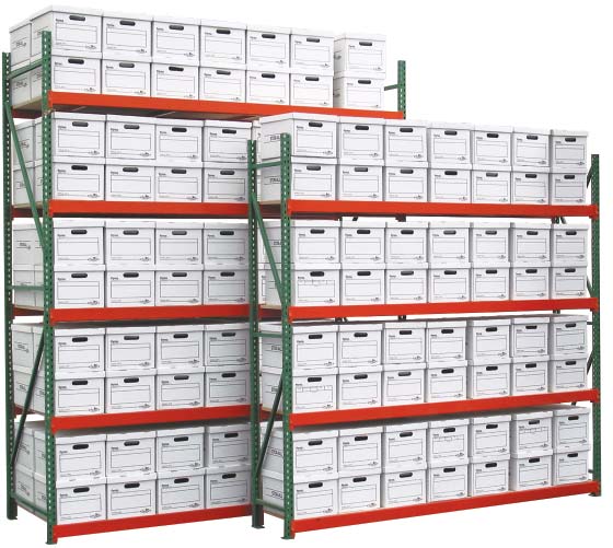 FastRak Archive Double Dox Depth 4 Shelves Without Boxes