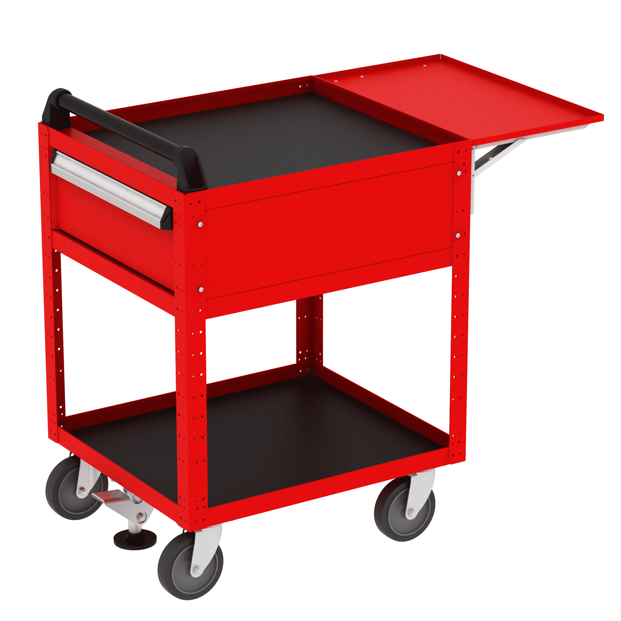 Borroughs Basic Service Cart with Flip-Up Shelf and One Drawer