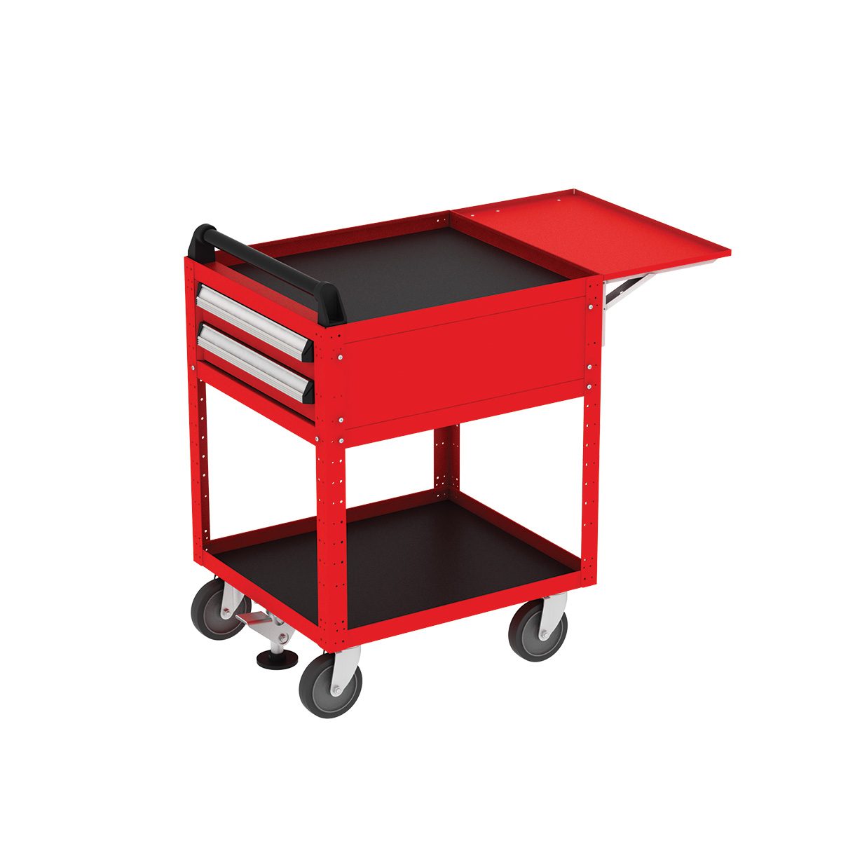 Borroughs Basic Service Cart with Flip-Up Shelf and Two Drawers