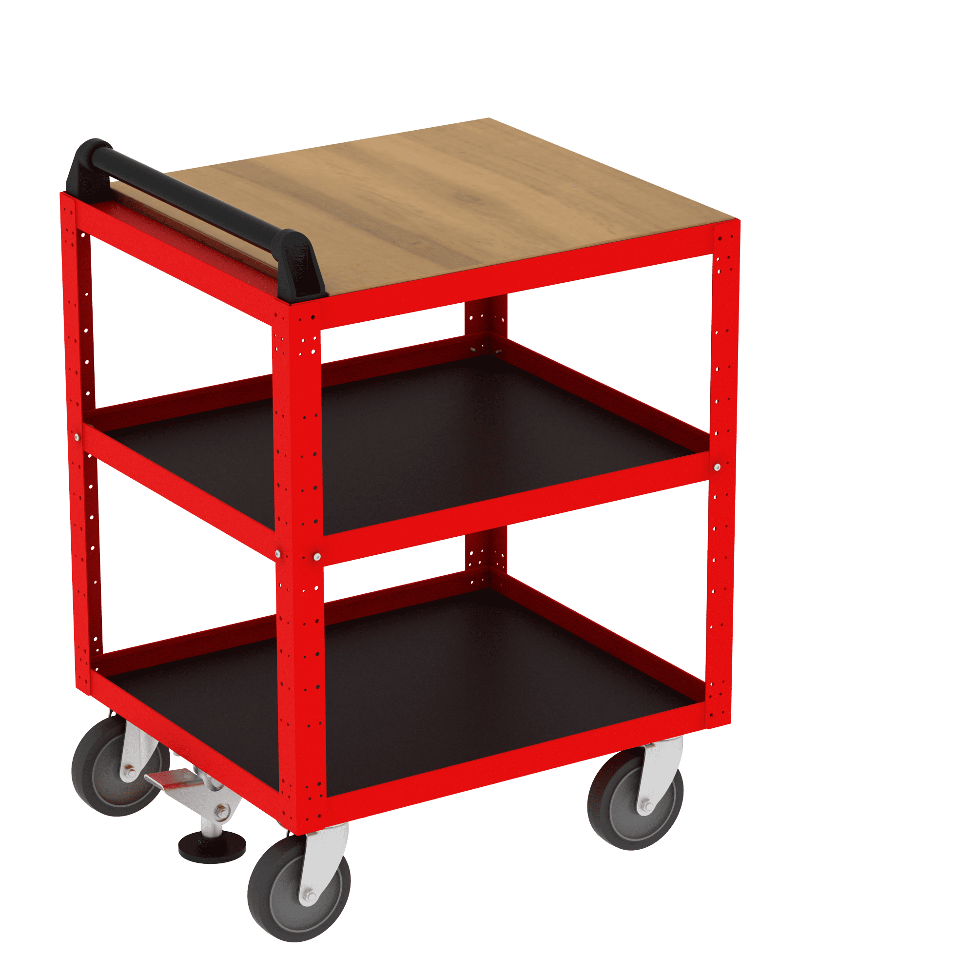 Borroughs Basic Service Cart with Hardwood Top