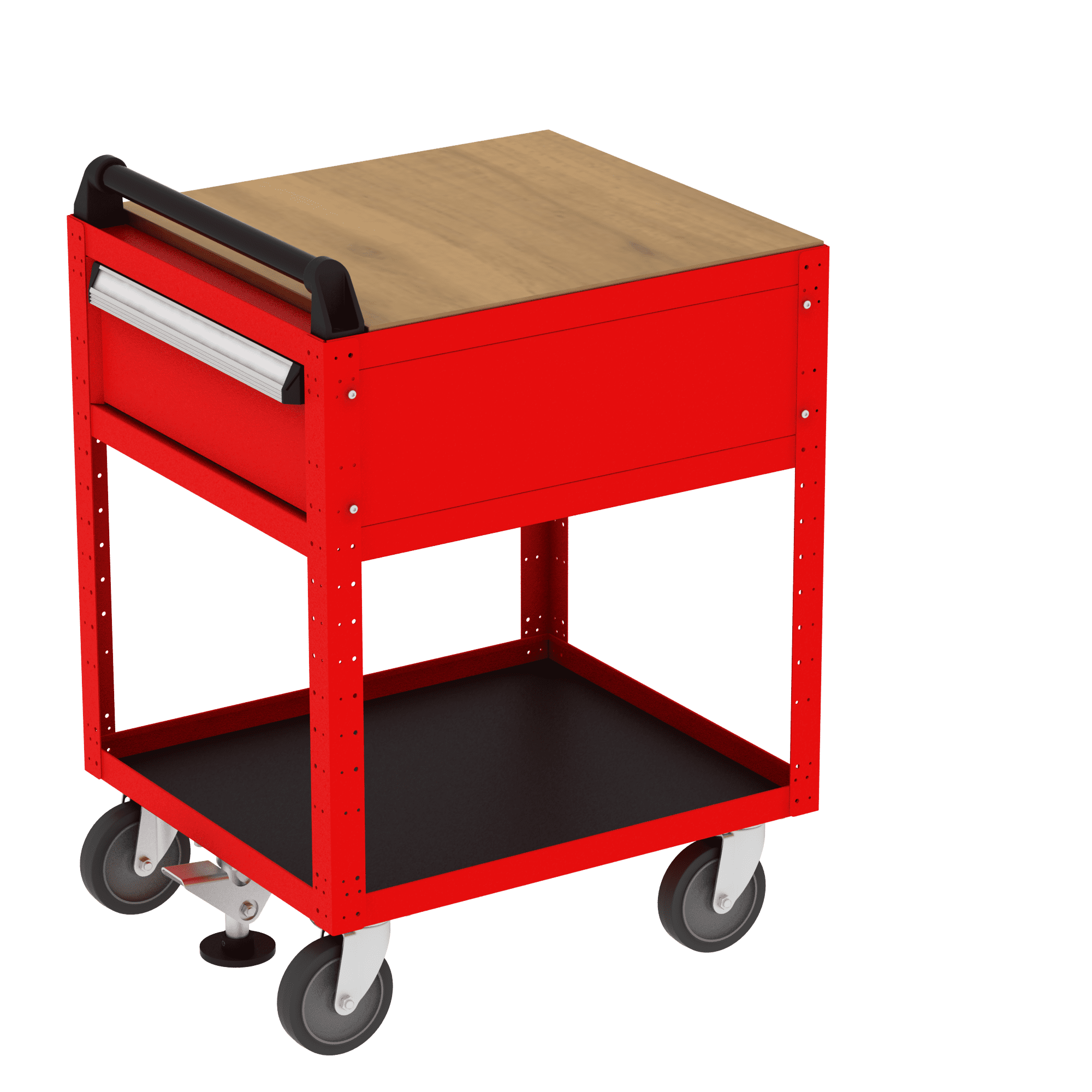 Borroughs Basic Service Cart with Hardwood Top & One Drawer