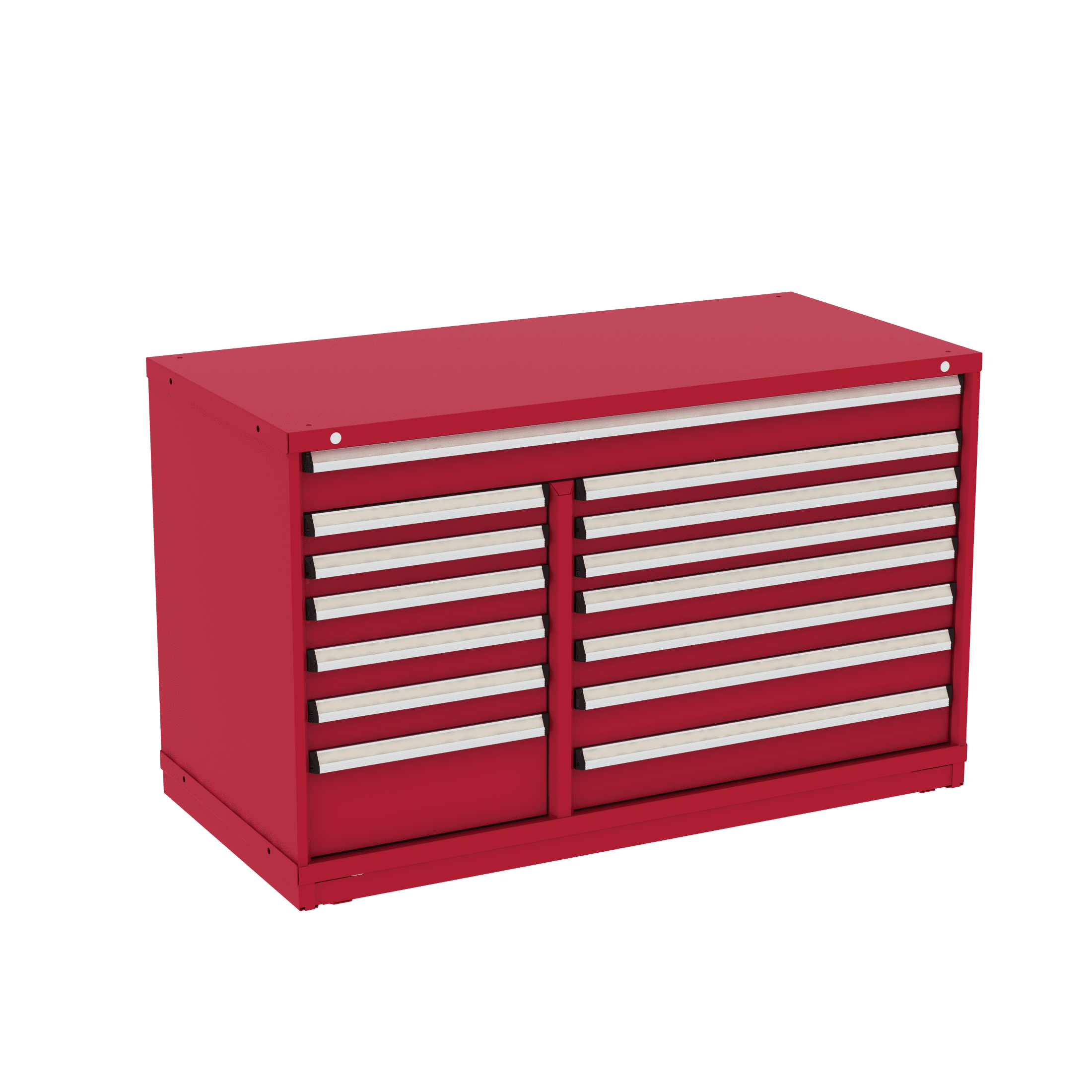 Borroughs Fork Truck Base Combination Cabinet, 14 Drawers, A1-C-MD14BM
