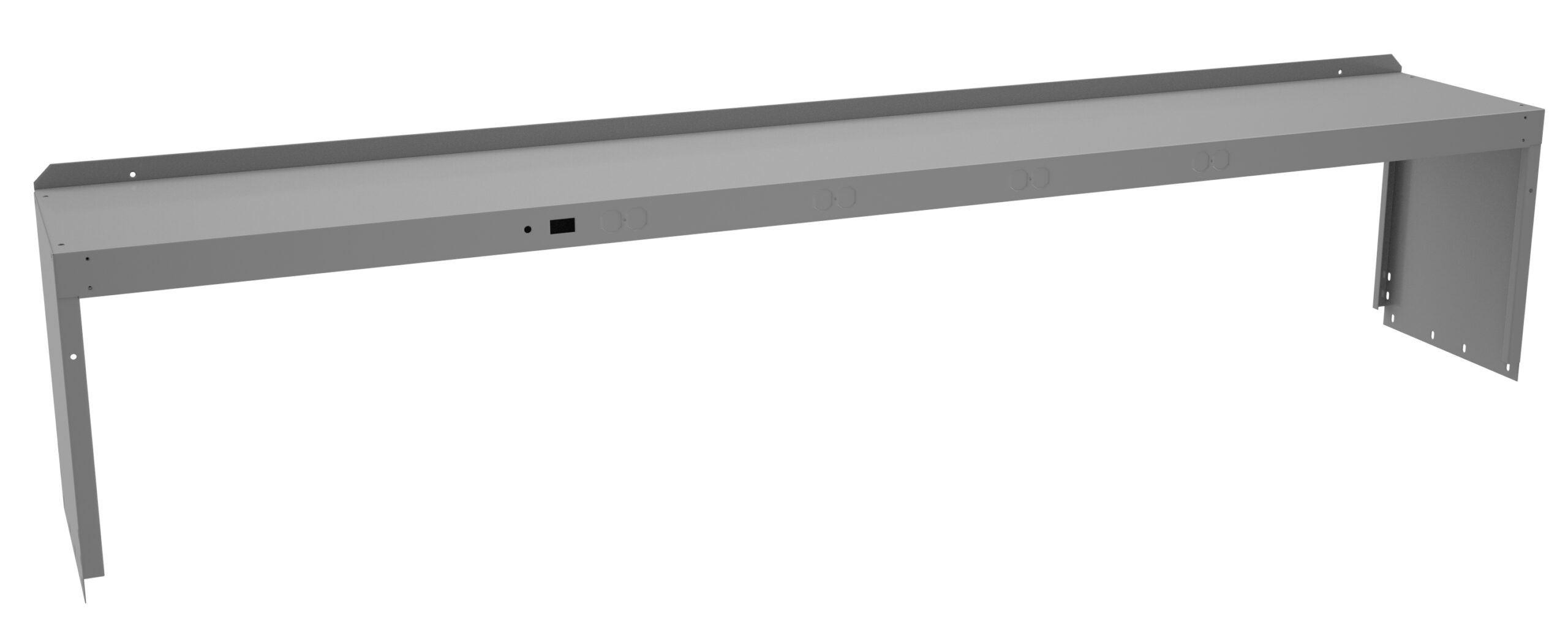 Tennsco "D Electric Riser with End Supports for Workbench Medium Grey