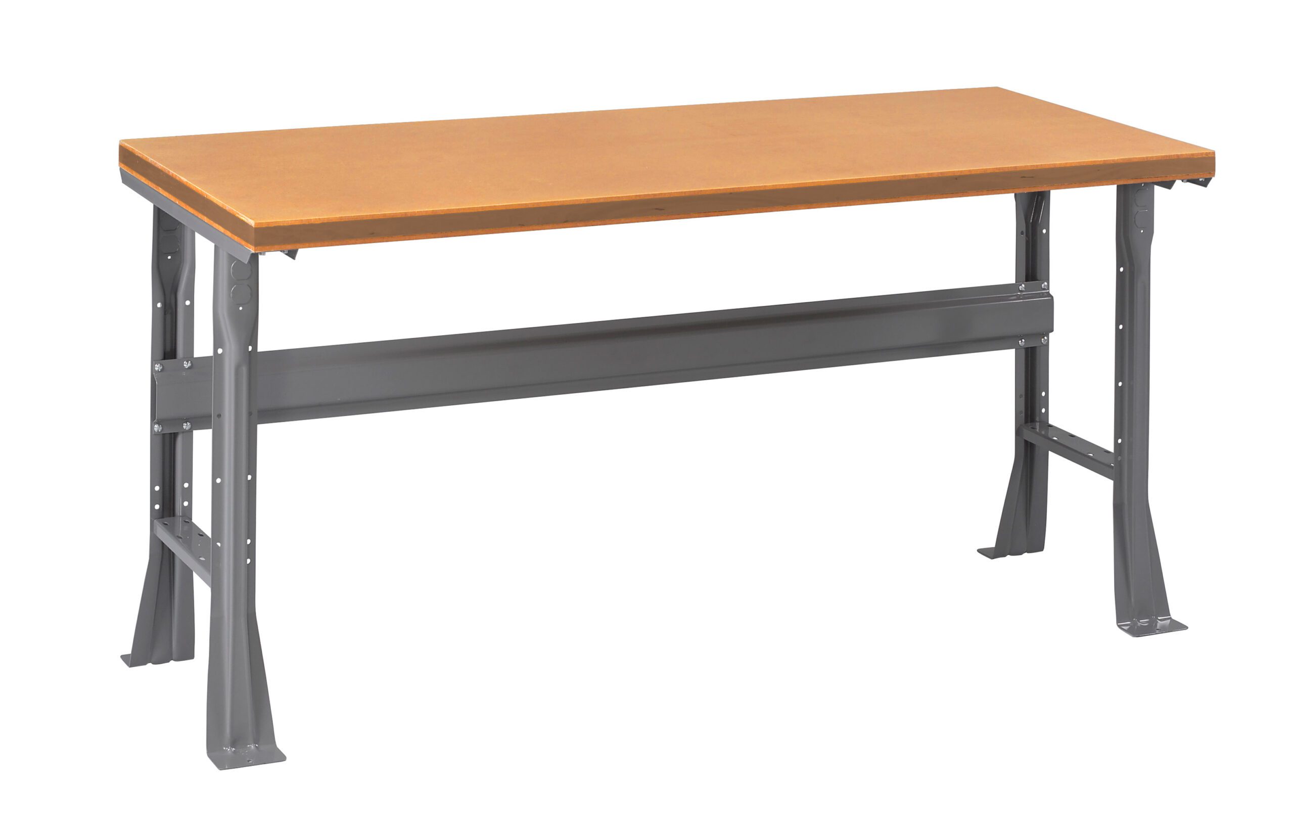 Tennsco "D Flared Leg Workbench With Compressed Wood Top Medium Grey