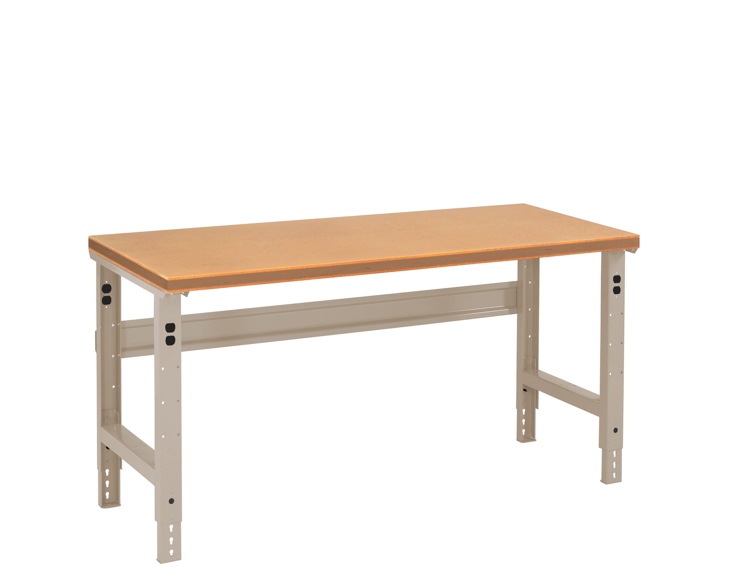 Tennsco "D Adjustable Leg Workbench With Compressed Wood Top Sand