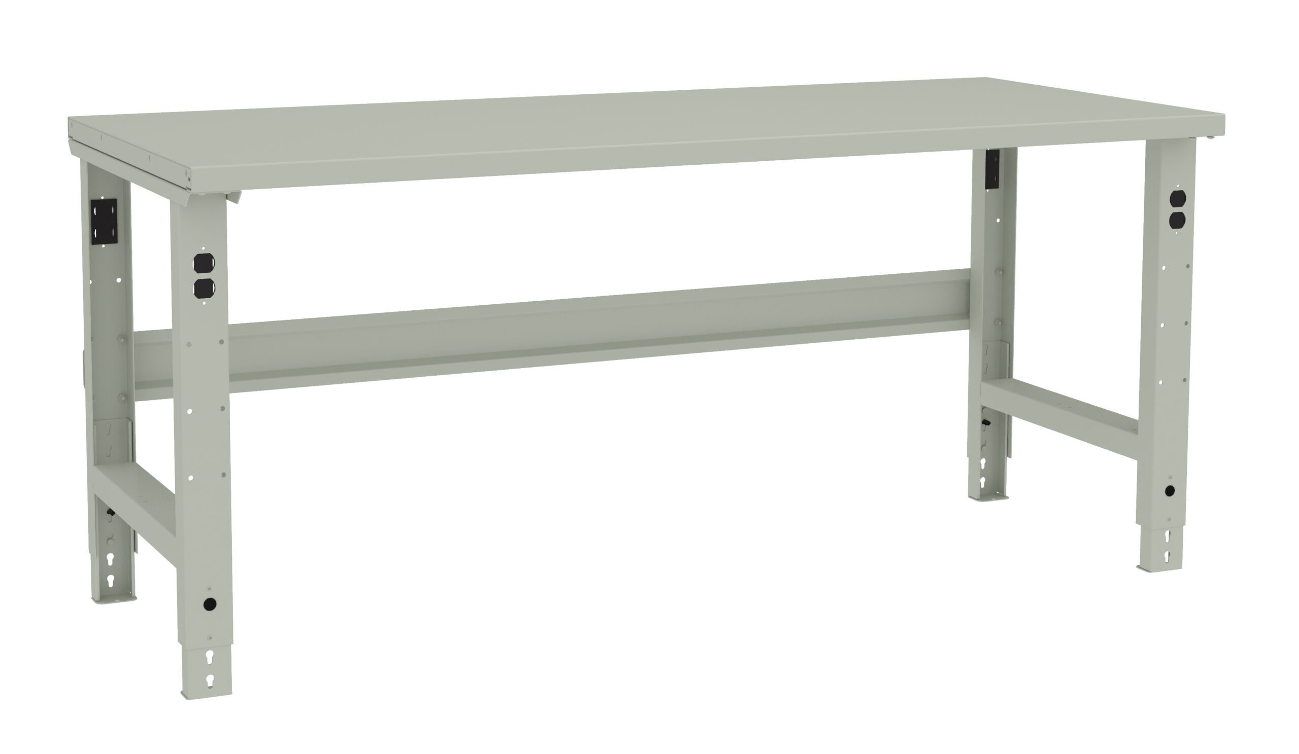 Tennsco "D Adjustable Leg Workbench With Steel Top Light Grey