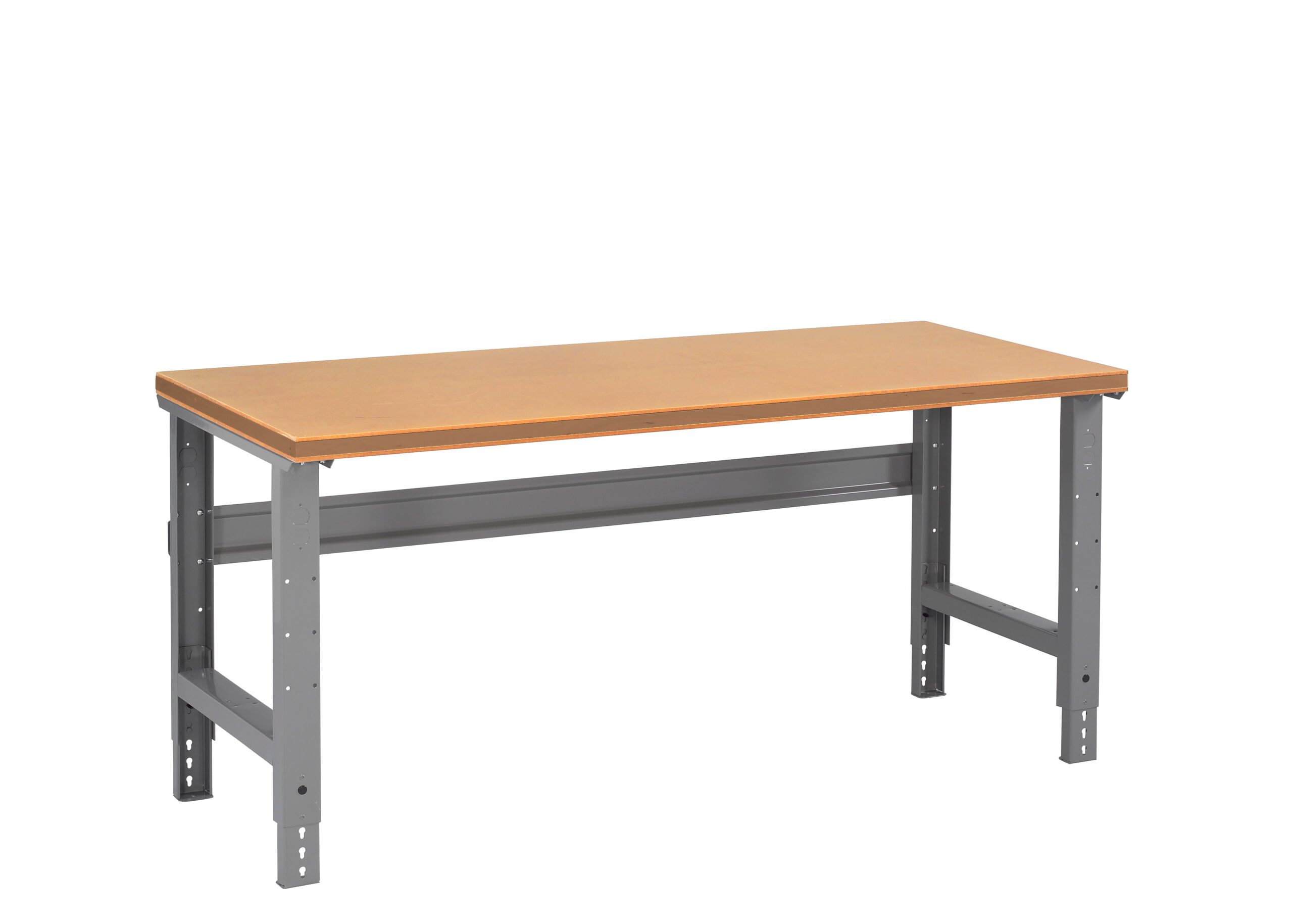 Tennsco "D Adjustable Leg Workbench With Compressed Wood Top Medium Grey