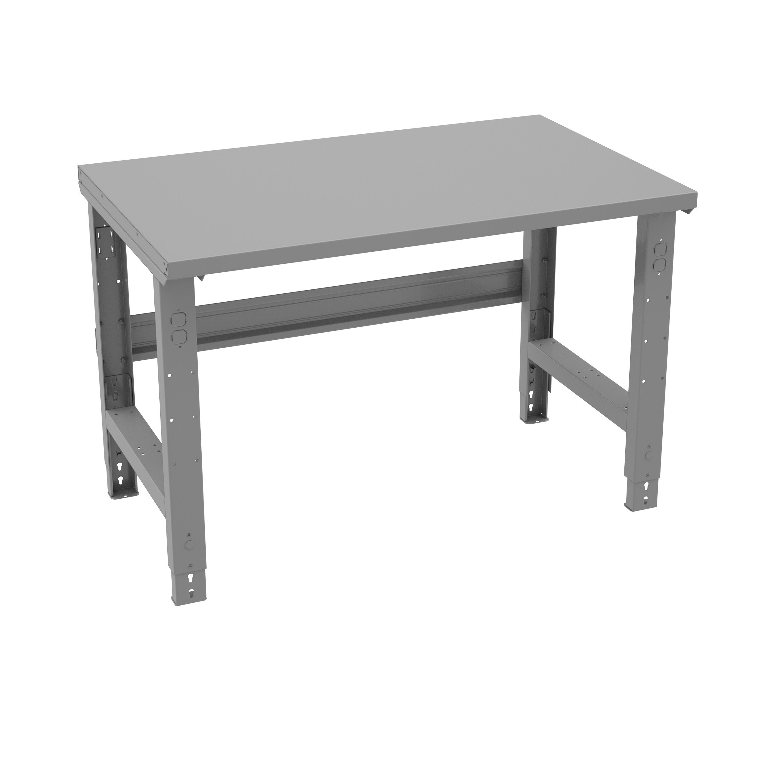Tennsco "D Adjustable Leg Workbench With Steel Top Medium Grey