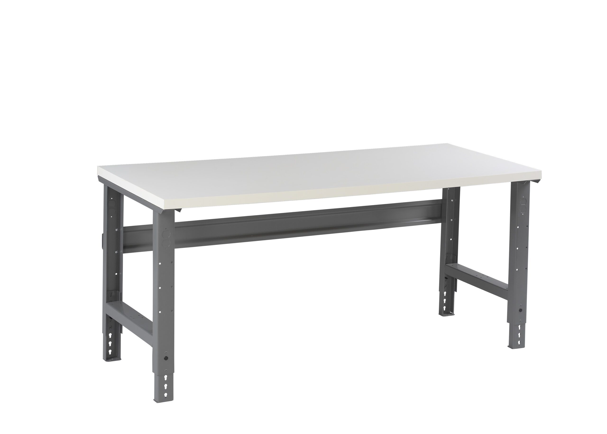 Tennsco "D Adjustable Leg Workbench With Plastic Top Medium Grey