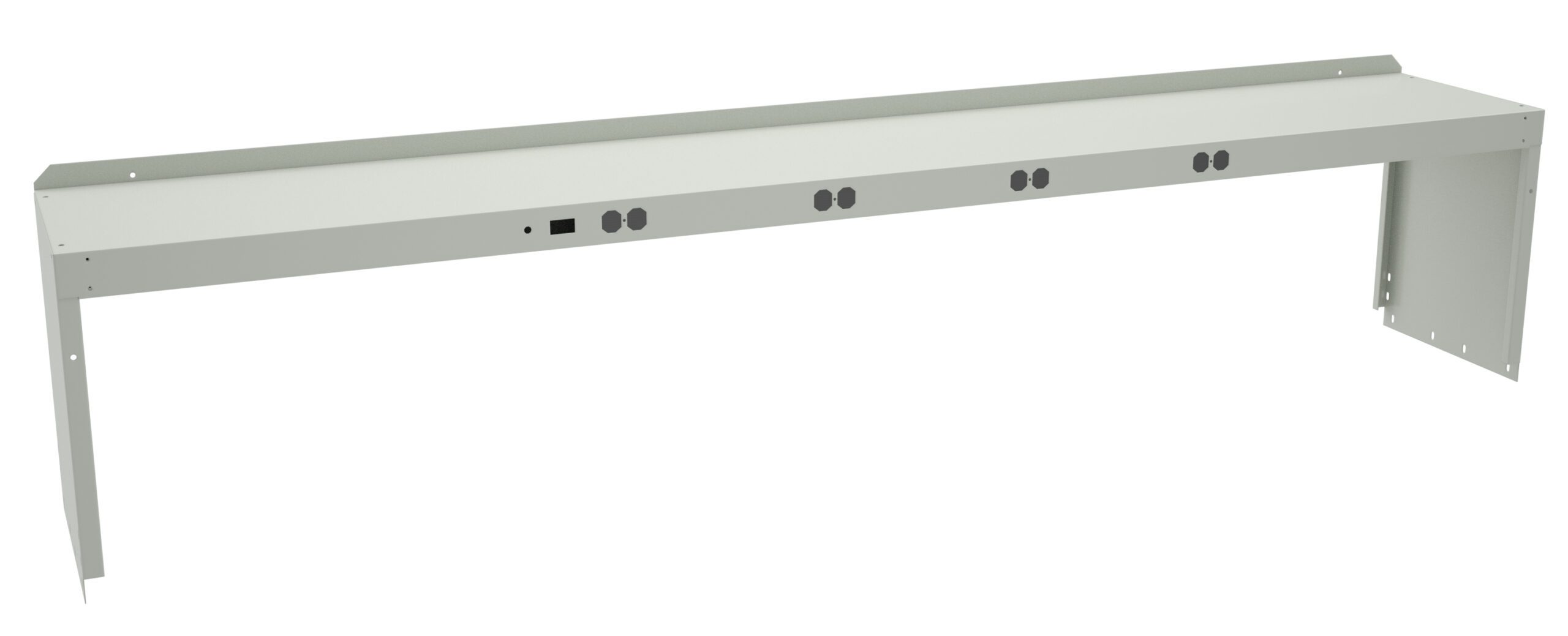 Tennsco "D Electric Riser with End Supports for Workbench Light Grey