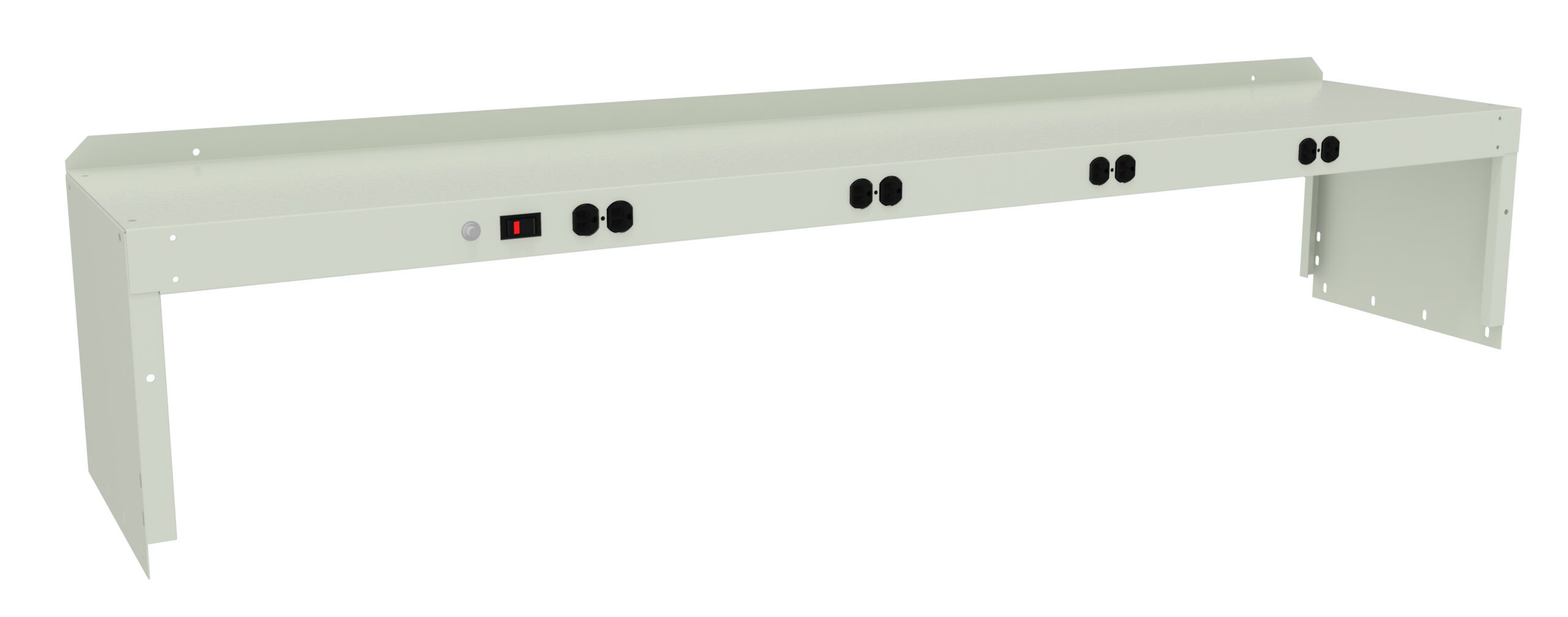 Tennsco "D Electric Riser with End Supports for Workbench Light Grey