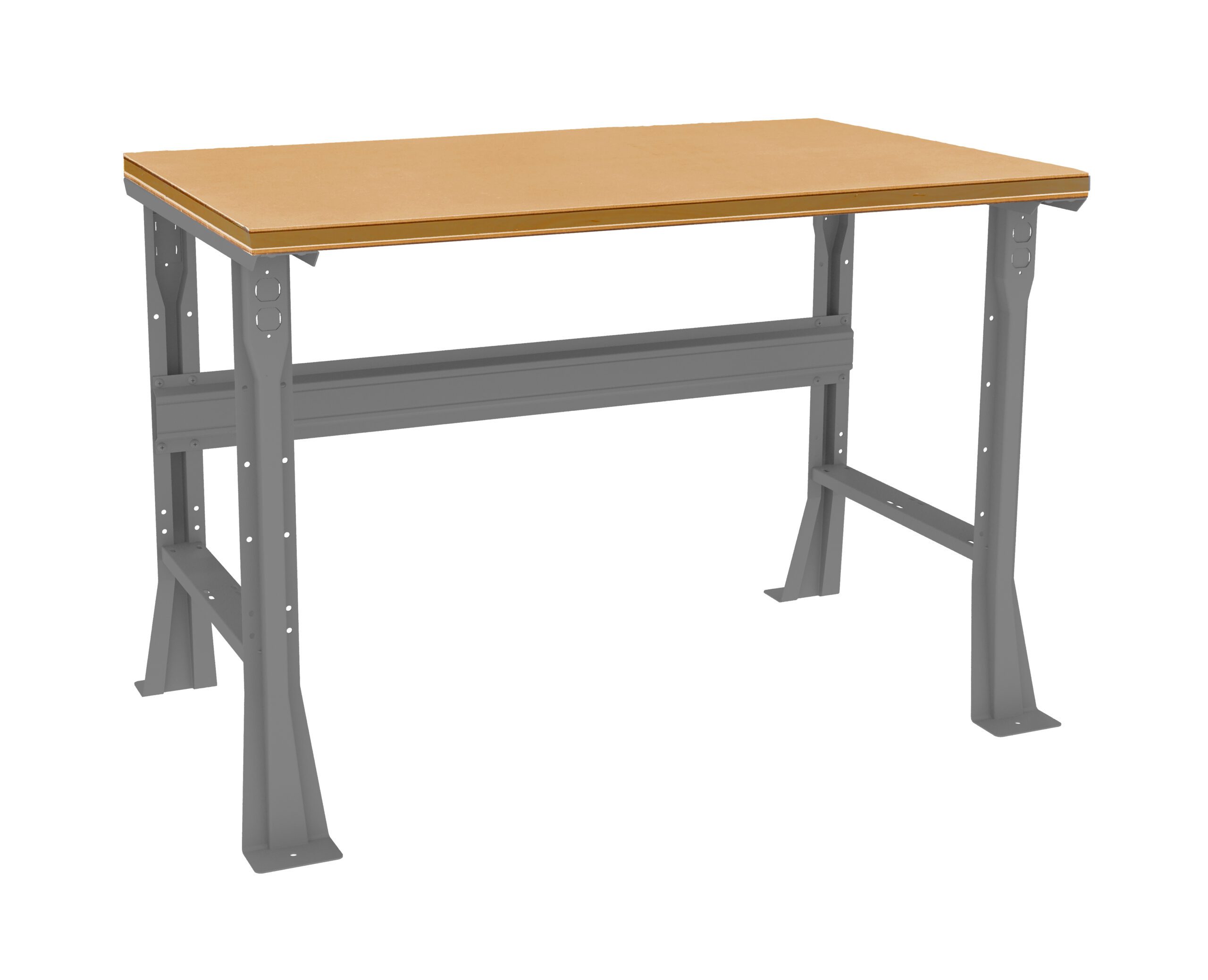Tennsco "D Flared Leg Workbench With Compressed Wood Top Medium Grey