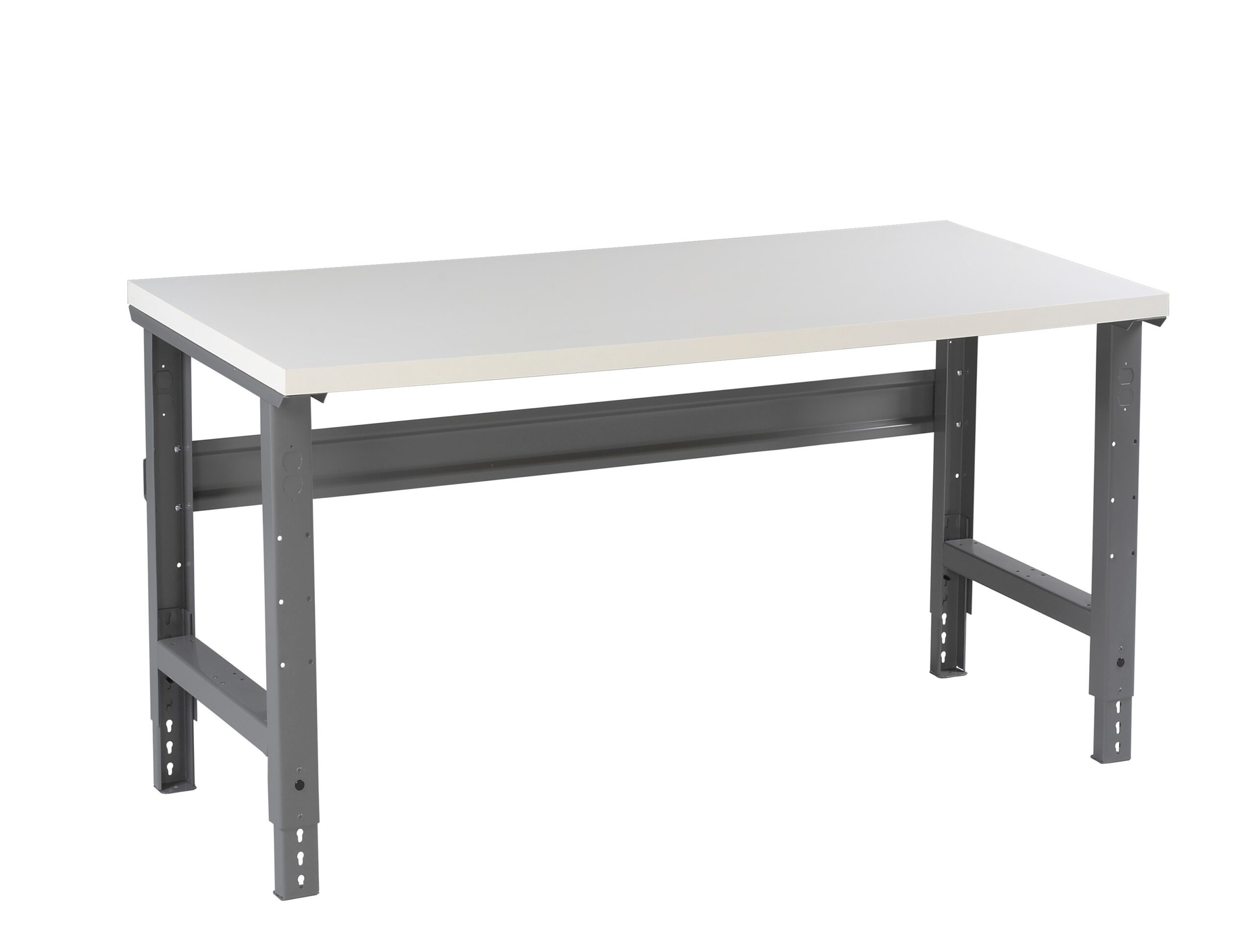 Tennsco "D Adjustable Leg Workbench With Plastic Top Medium Grey