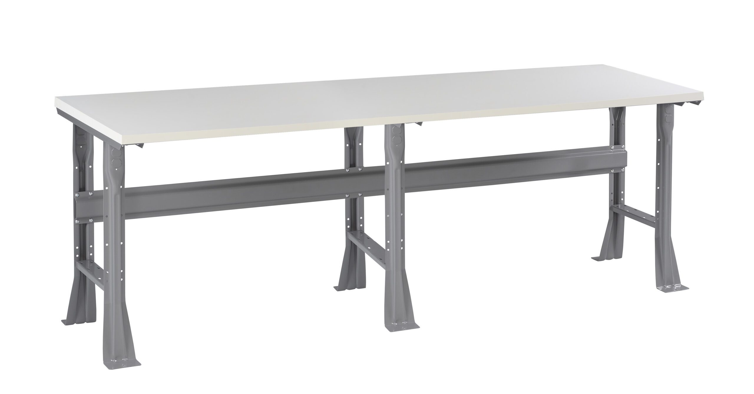Tennsco "D Flared Leg Workbench With Plastic Top Medium Grey