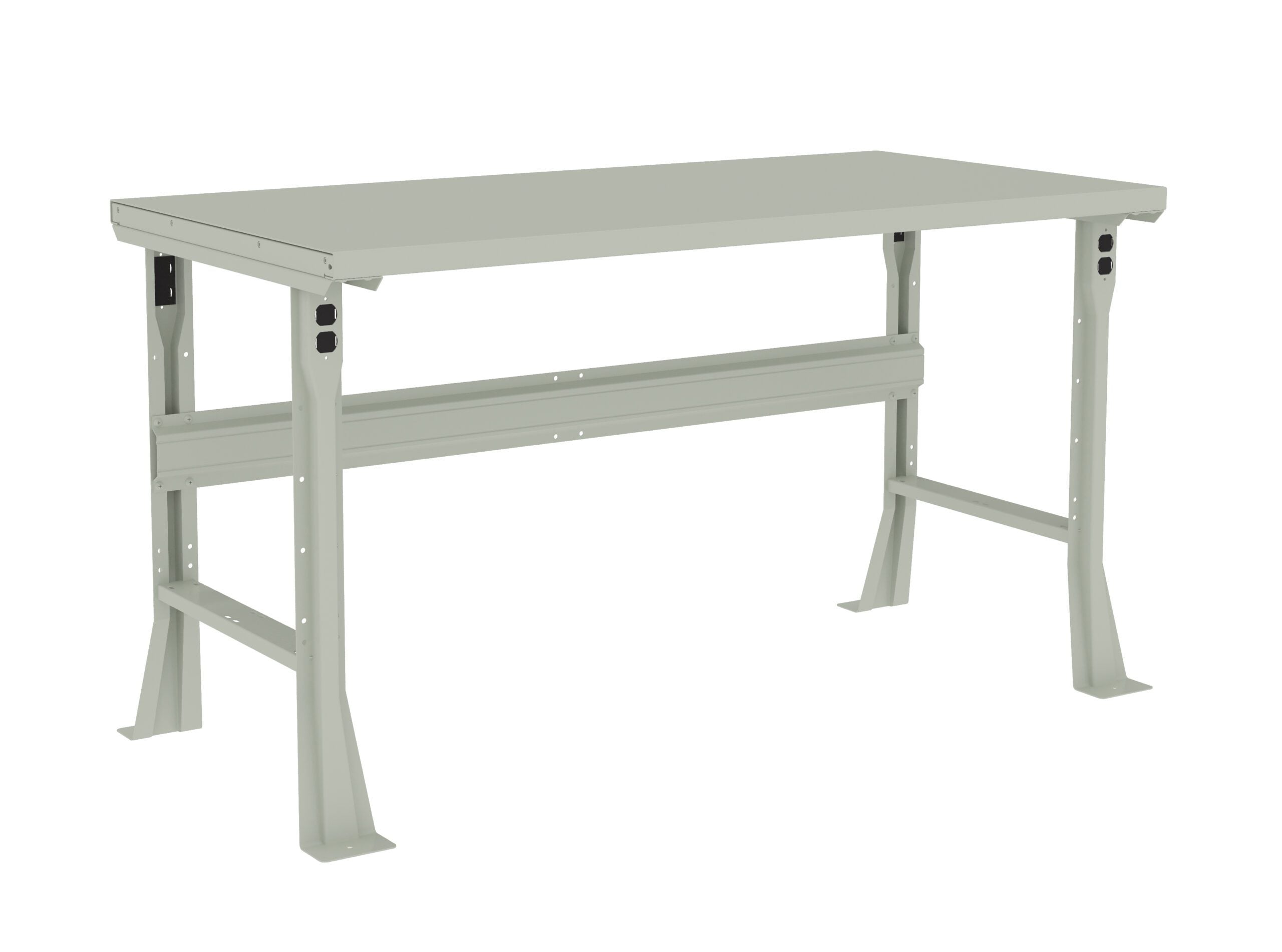 Tennsco "D Flared Leg Workbench With Steel Top Light Grey