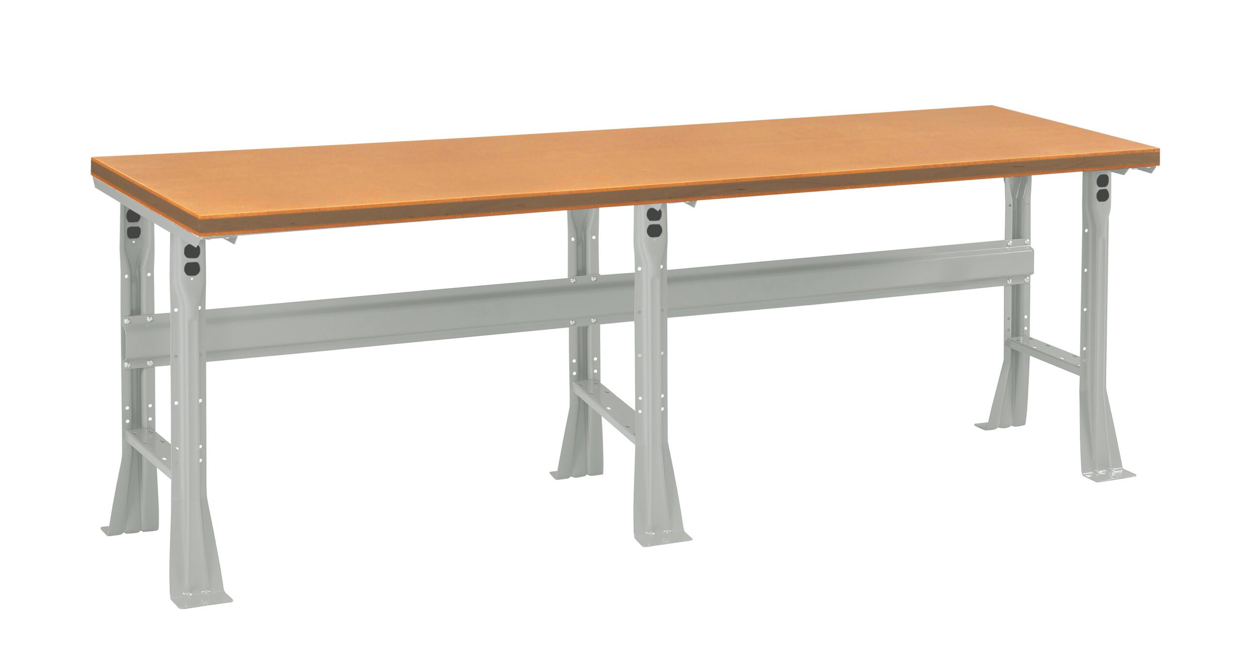 Tennsco "D Flared Leg Workbench With Compressed Wood Top Light Grey
