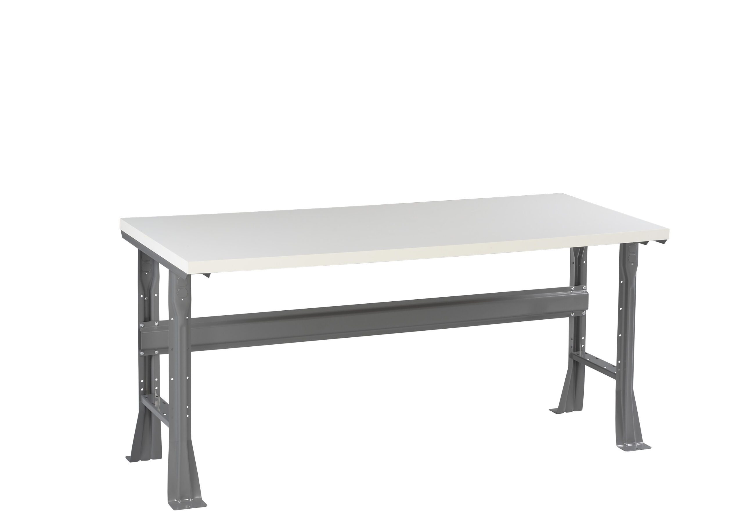Tennsco "D Flared Leg Workbench With Plastic Top Medium Grey