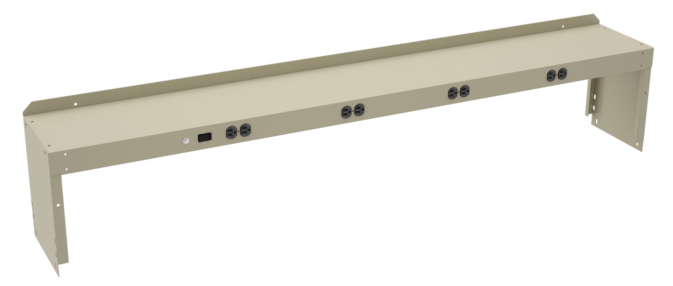 Tennsco "D Prewired Electric Riser with End Supports for Workbench Sand