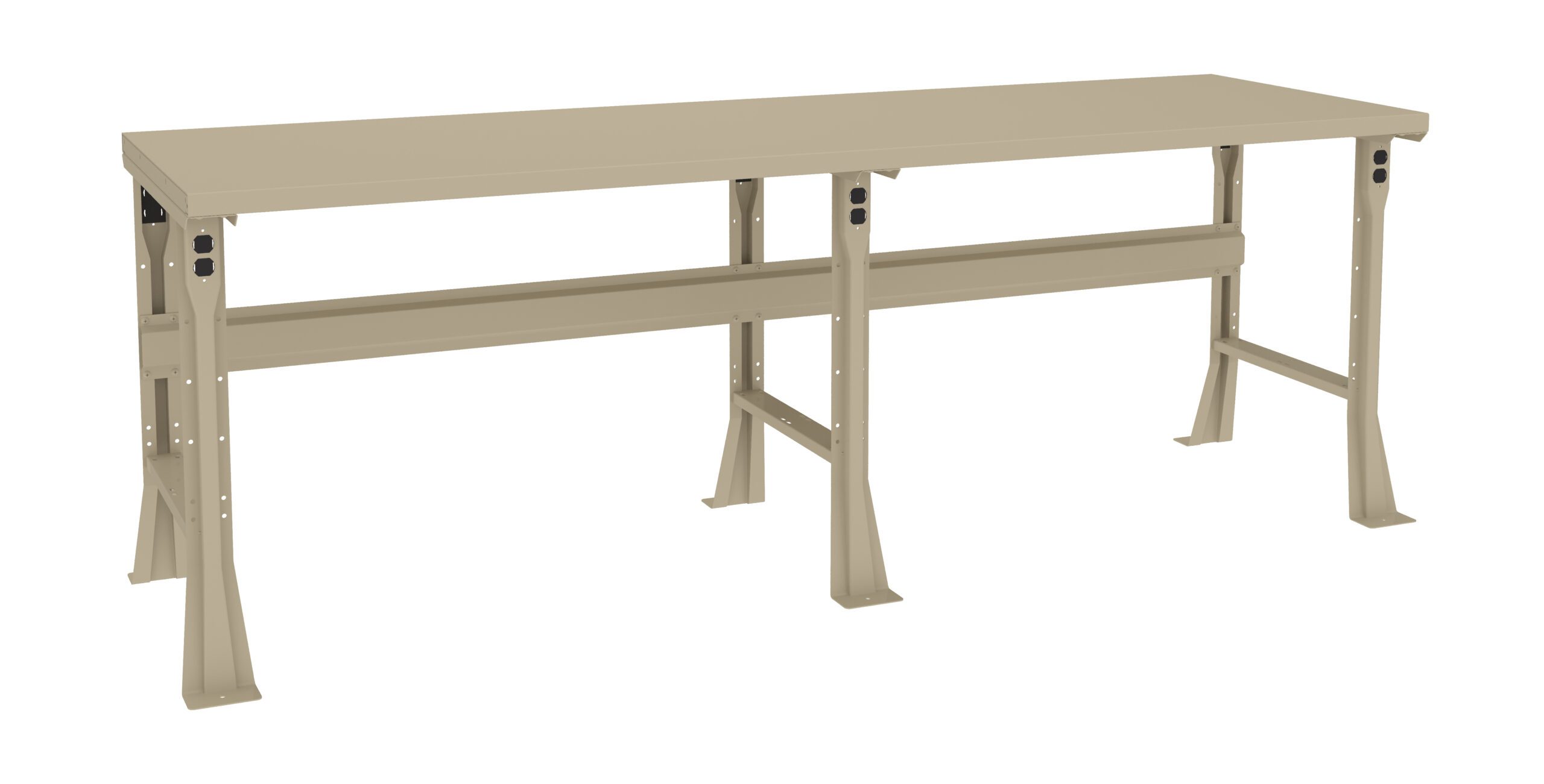 Tennsco "D Flared Leg Workbench With Steel Top Sand