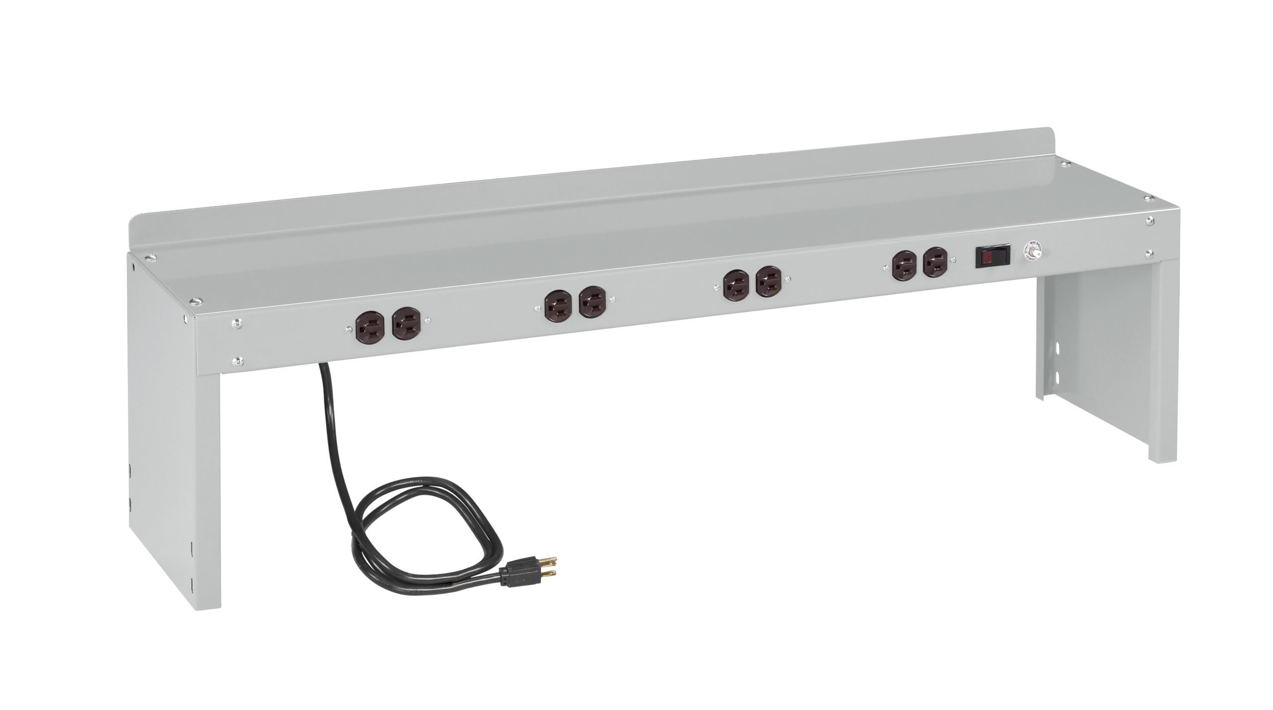Tennsco Electric Riser with End Supports for Mobile Workbench - Wiring Kit Installed Light Grey