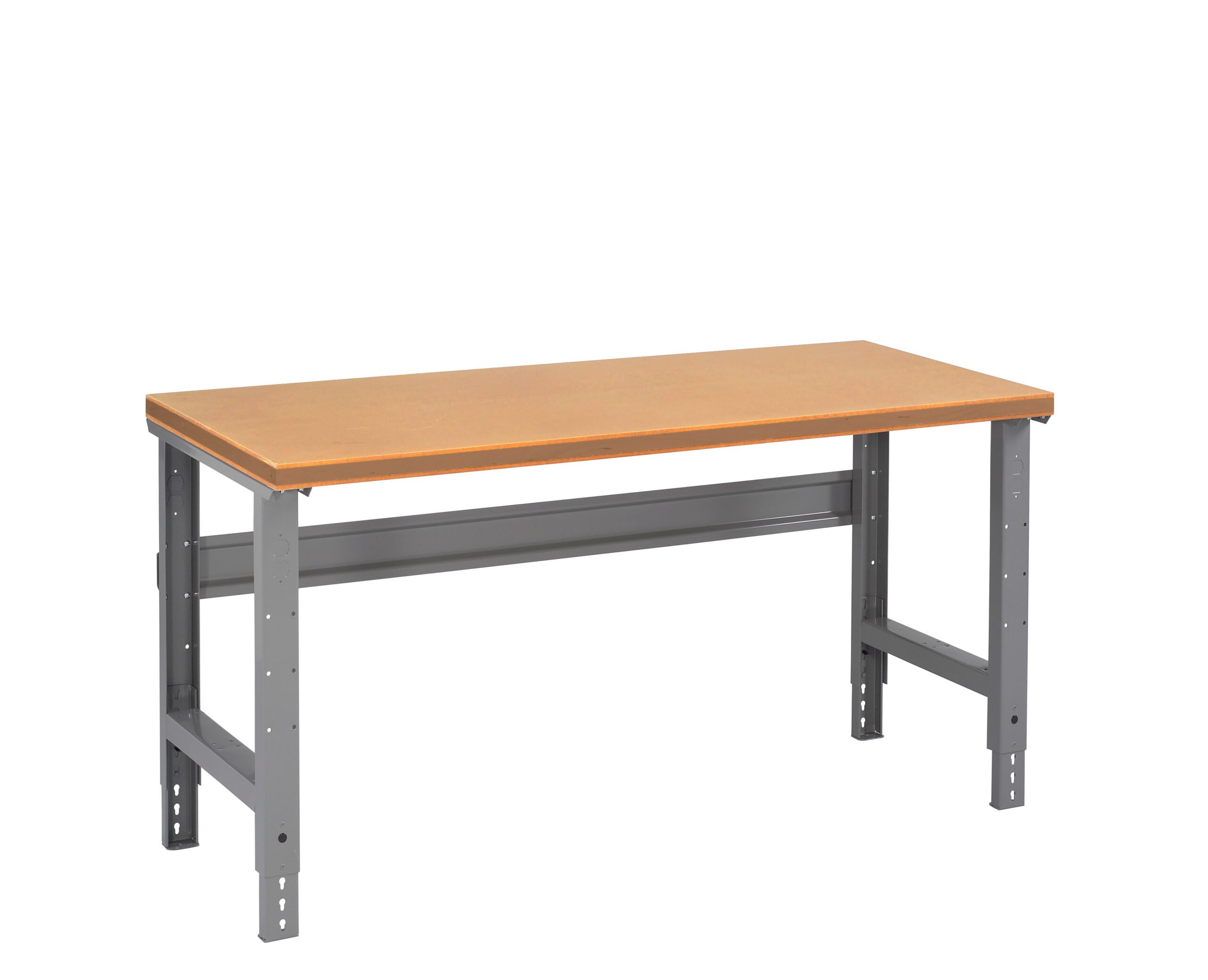 Tennsco "D Adjustable Leg Workbench With Compressed Wood Top Medium Grey