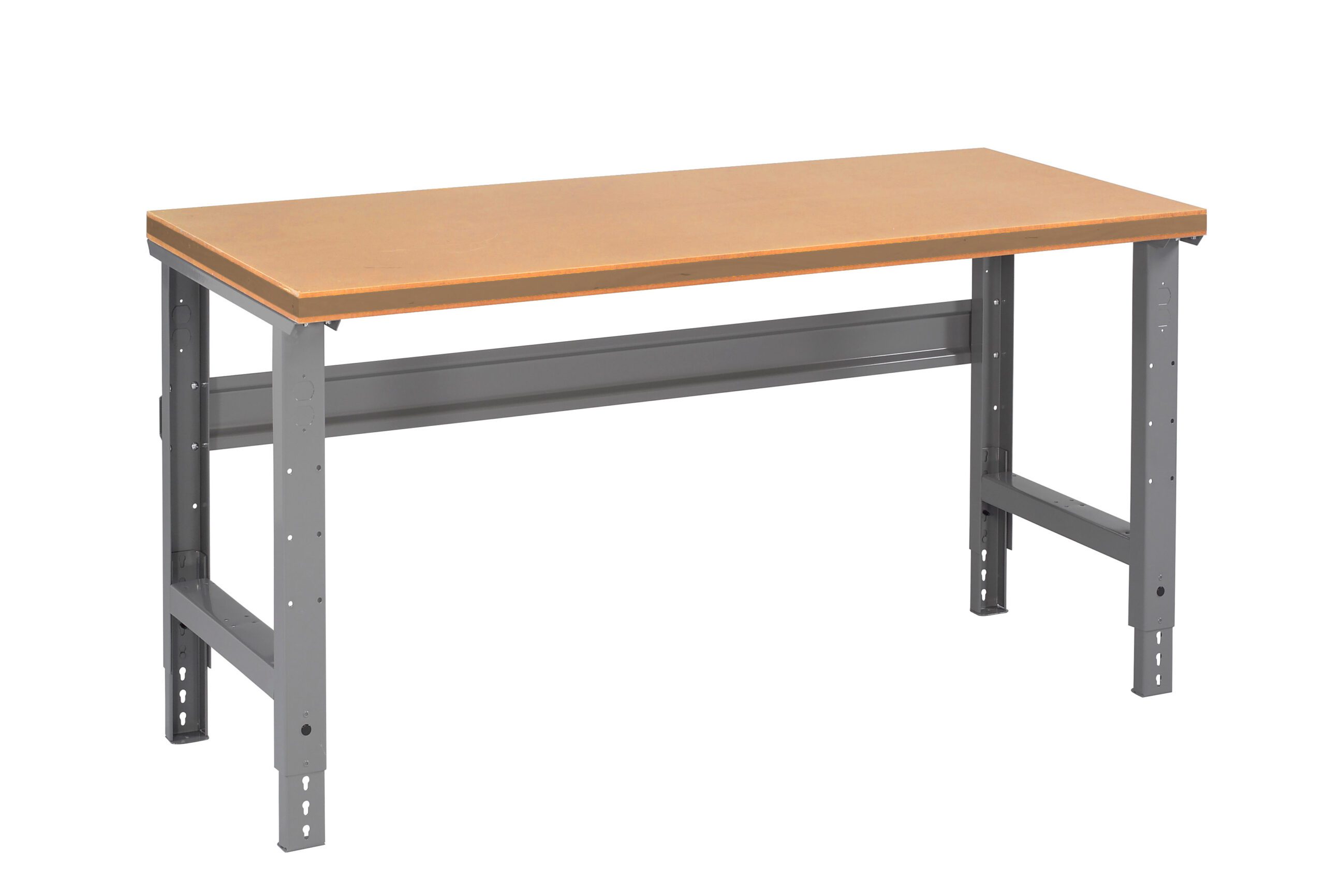 Tennsco "D Adjustable Leg Workbench With Compressed Wood Top Medium Grey