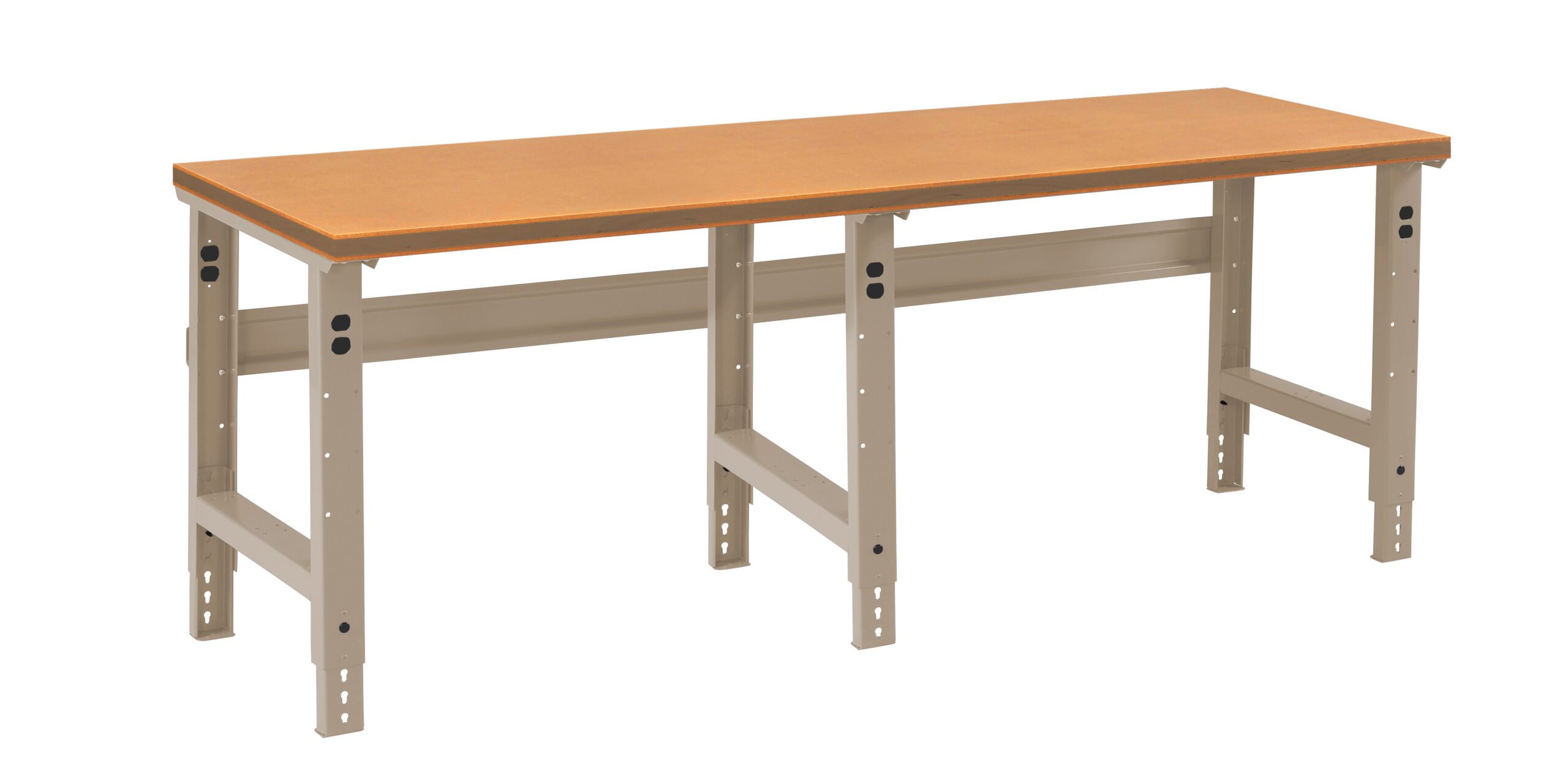 Tennsco "D Adjustable Leg Workbench With Compressed Wood Top Sand
