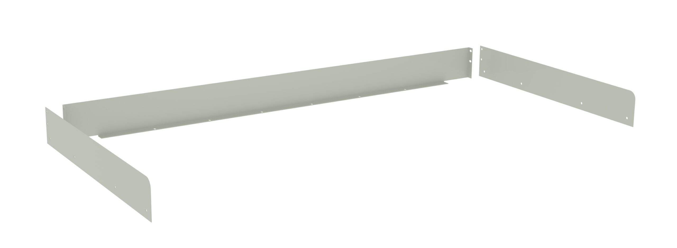 Tennsco "D Side and Back Rail Kit for Workbench Light Grey