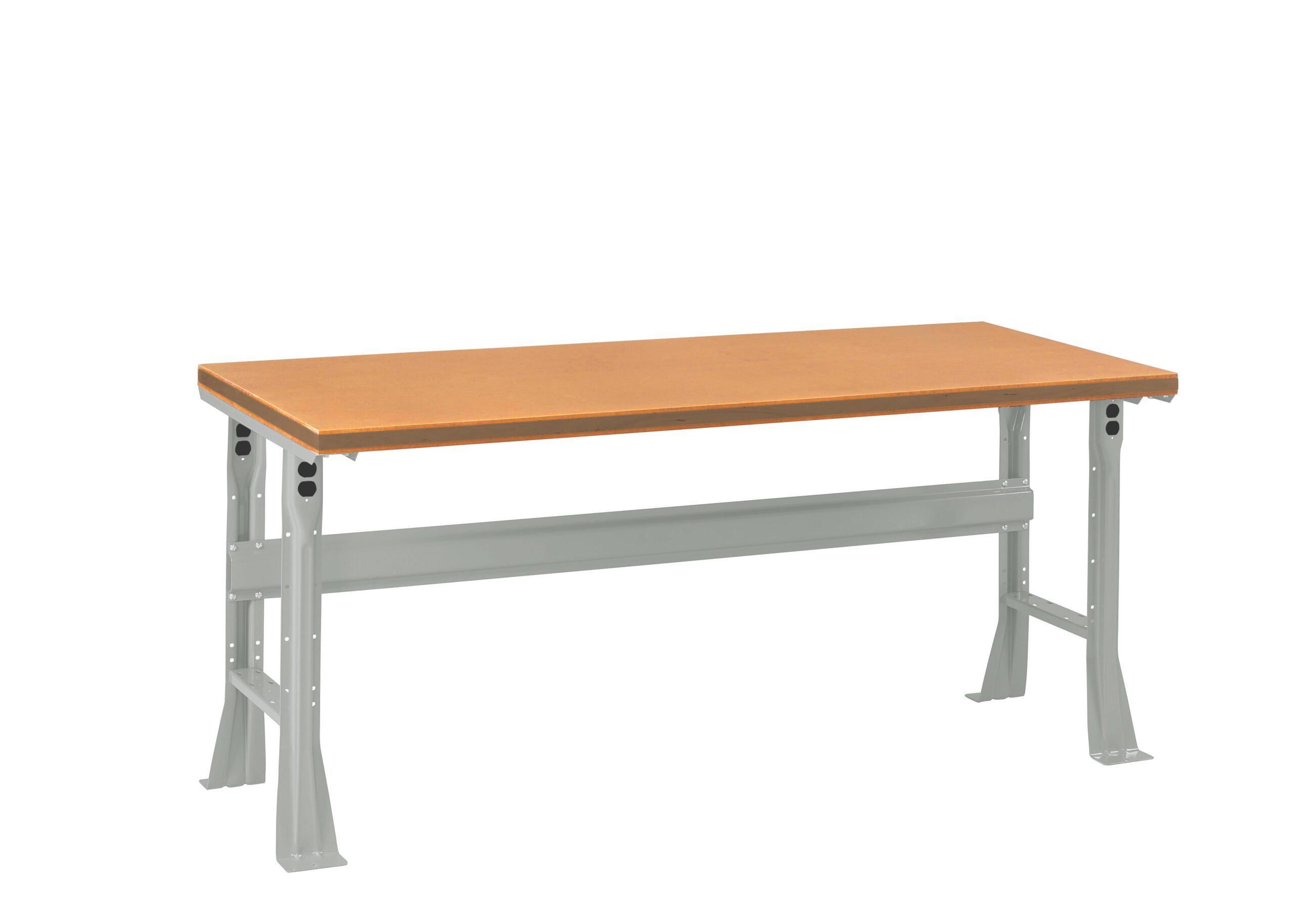Tennsco "D Flared Leg Workbench With Compressed Wood Top Light Grey