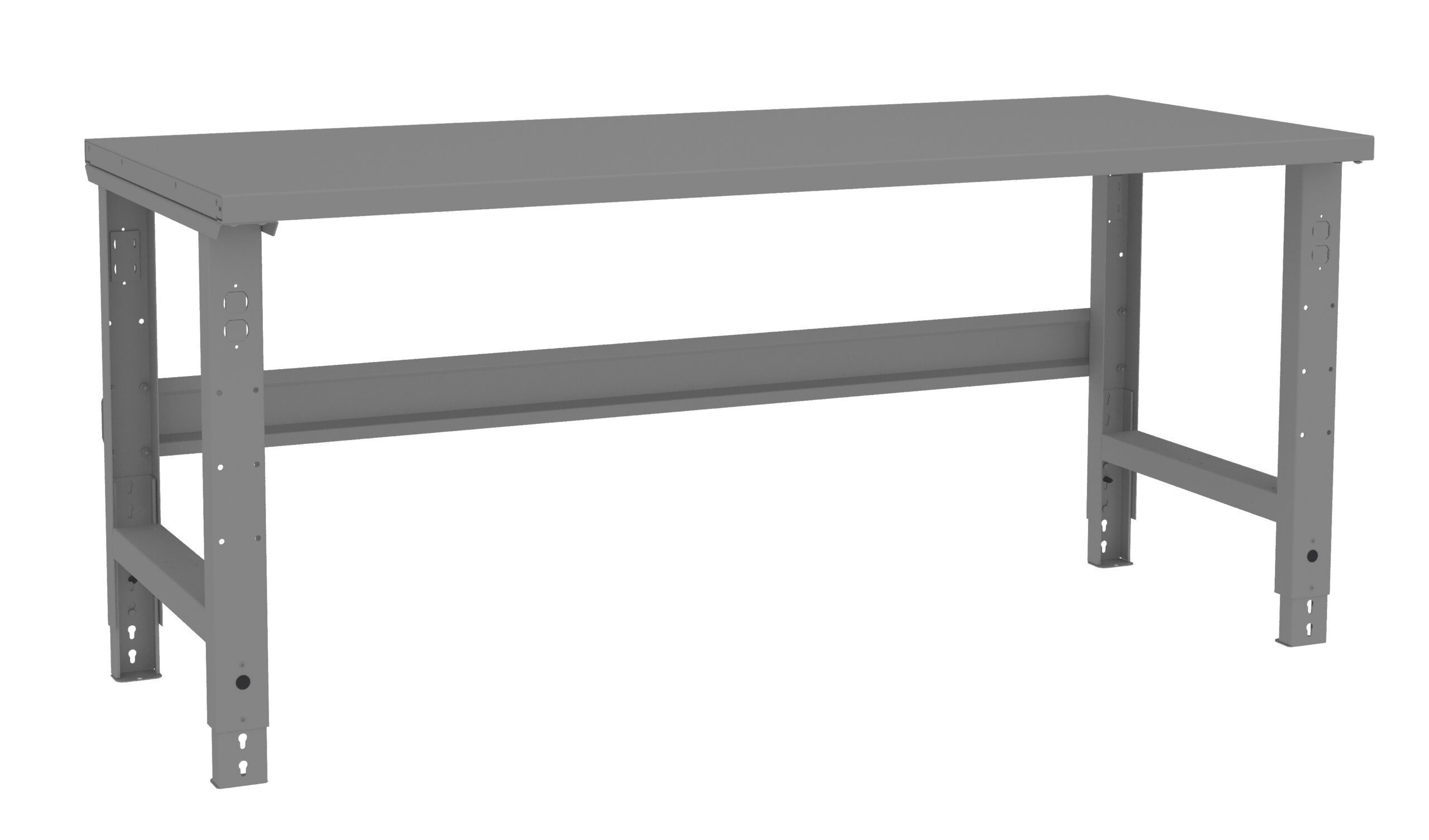Tennsco "D Adjustable Leg Workbench With Steel Top Medium Grey