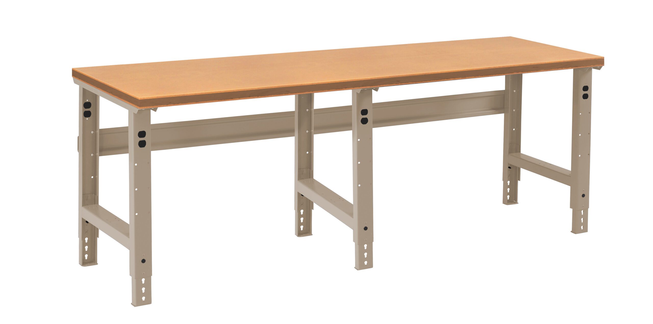 Tennsco "D Adjustable Leg Workbench With Compressed Wood Top Sand