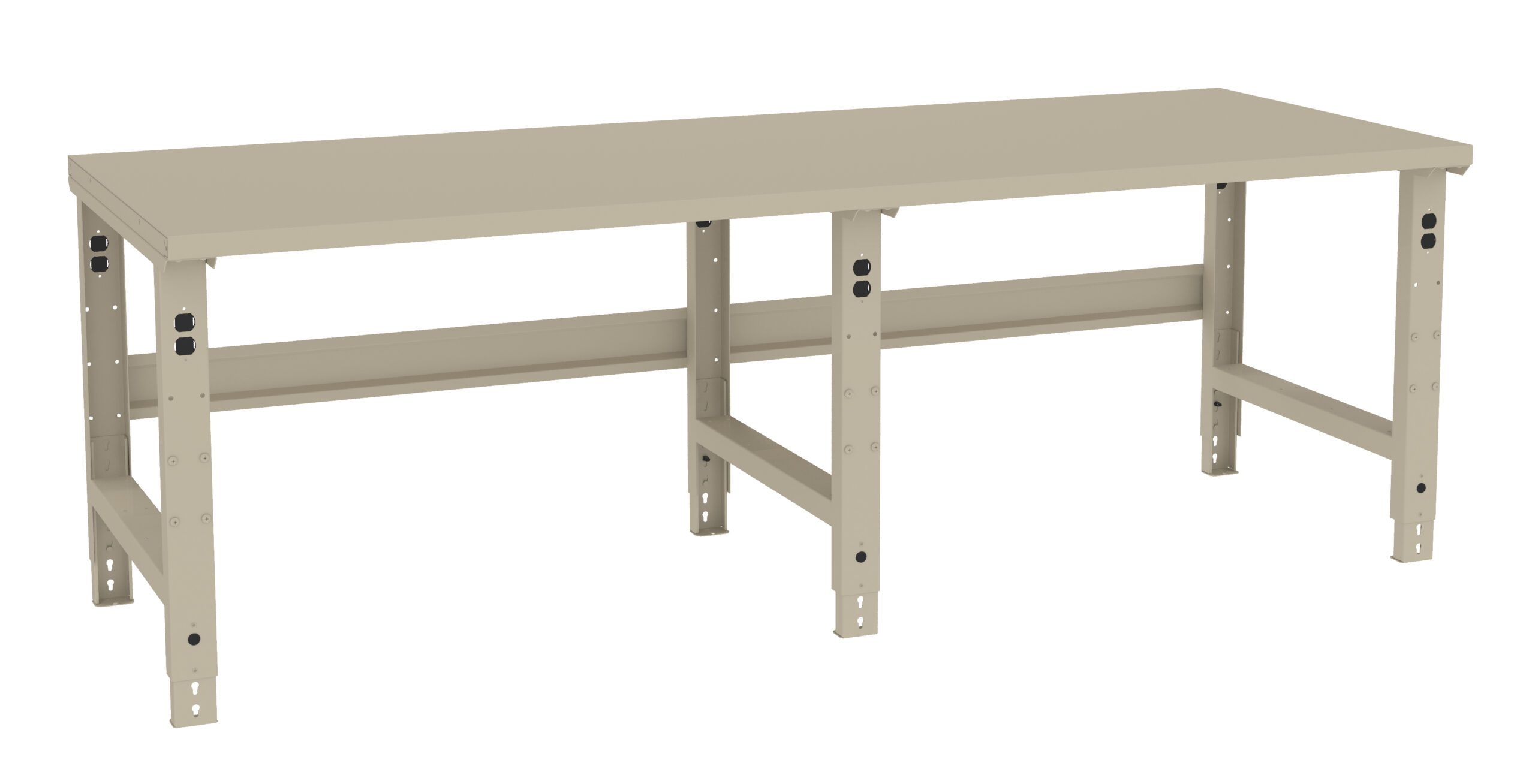 Tennsco "D Adjustable Leg Workbench With Steel Top Sand