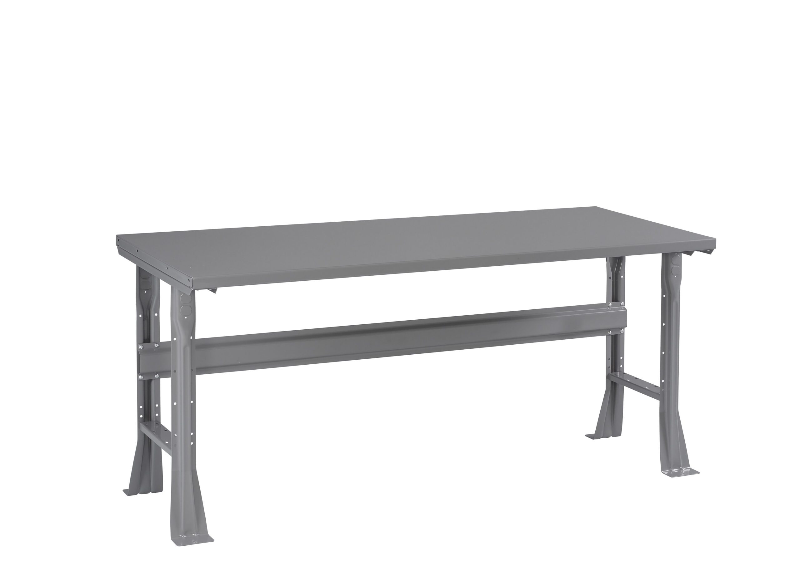 Tennsco "D Flared Leg Workbench With Steel Top Medium Grey