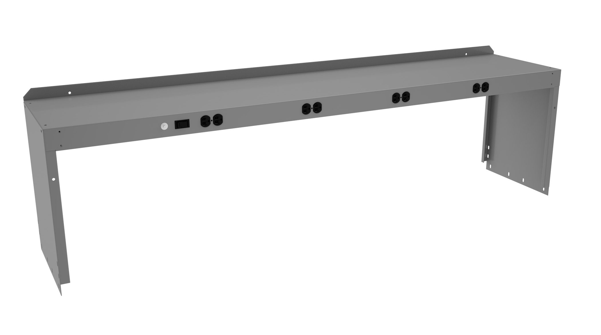 Tennsco "D Electric Riser with End Supports for Workbench Medium Grey