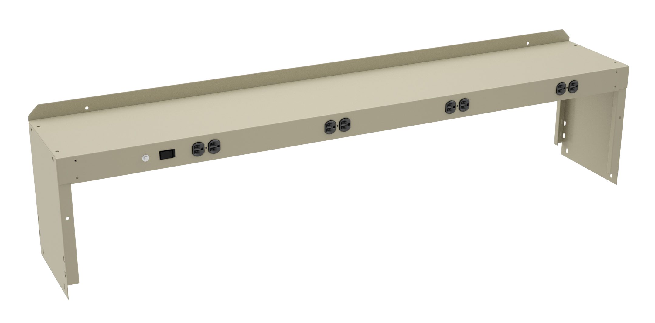 Tennsco "D Prewired Electric Riser with End Supports for Workbench Sand