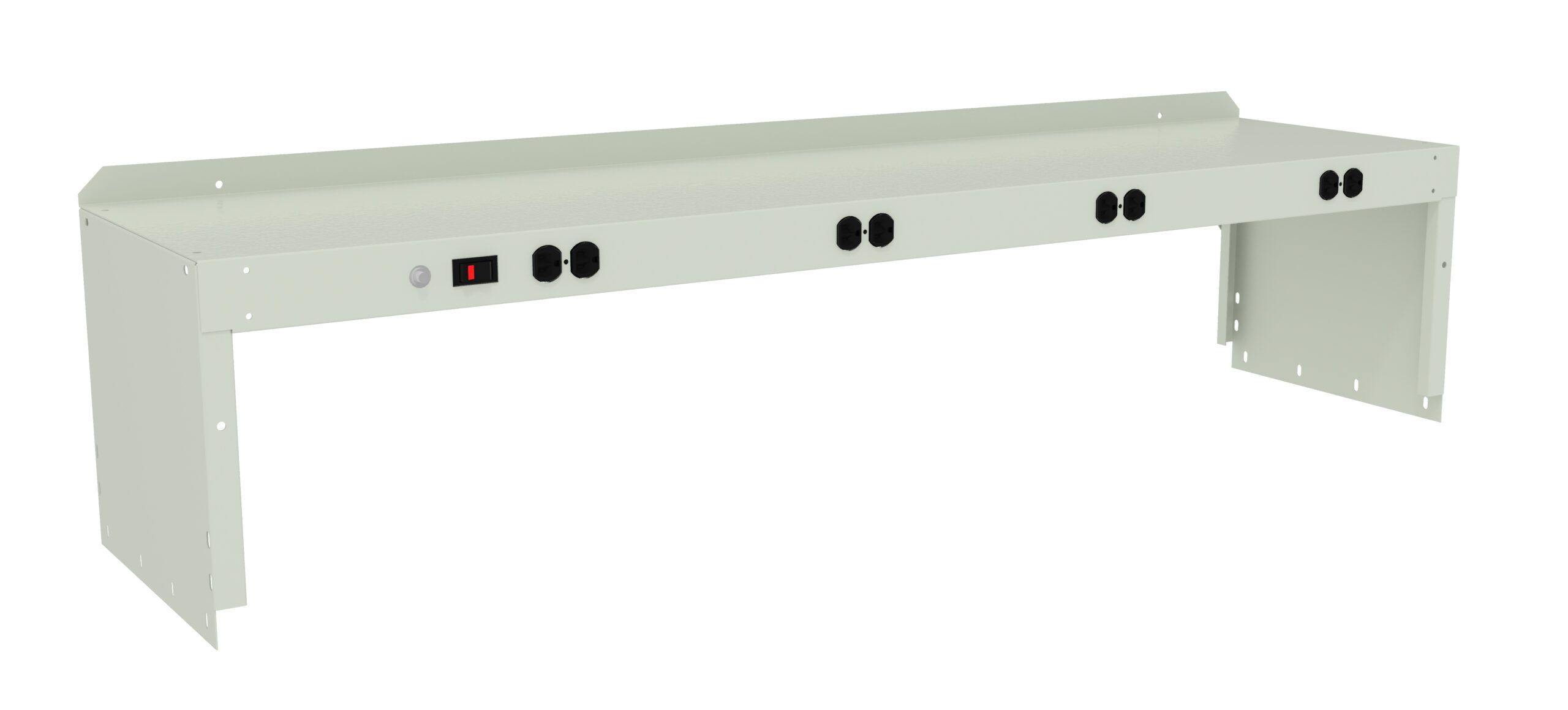 Tennsco "D Electric Riser with End Supports for Workbench Light Grey