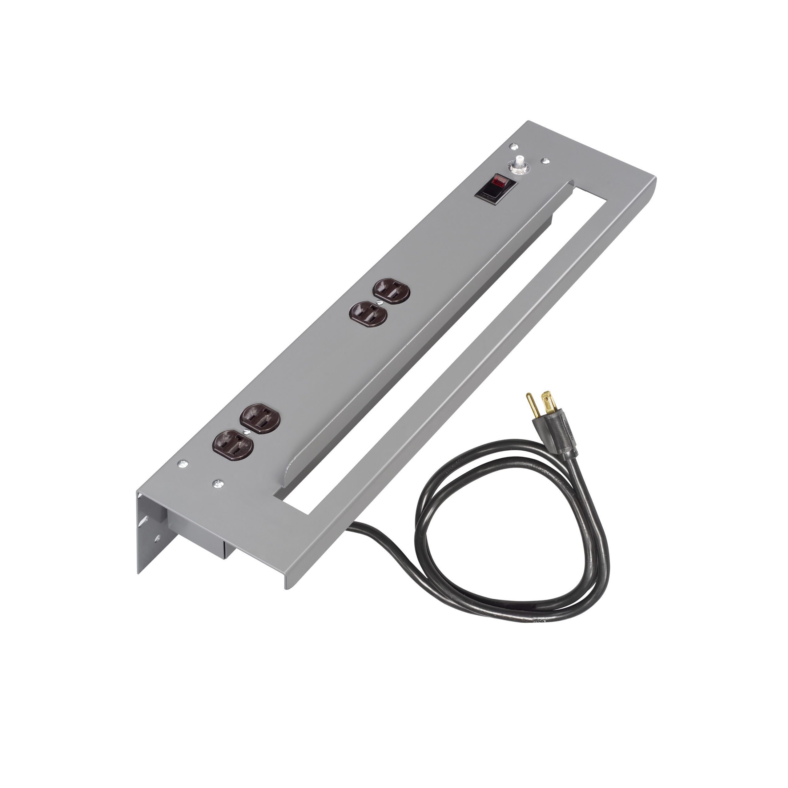 Tennsco Push Handle Power Strip for Mobile Workbench Medium Grey