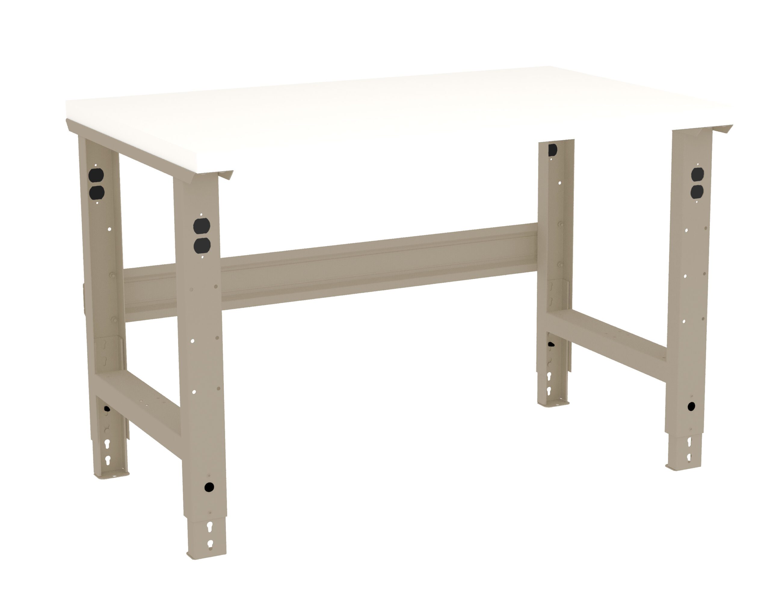 Tennsco "D Adjustable Leg Workbench With Plastic Top Sand