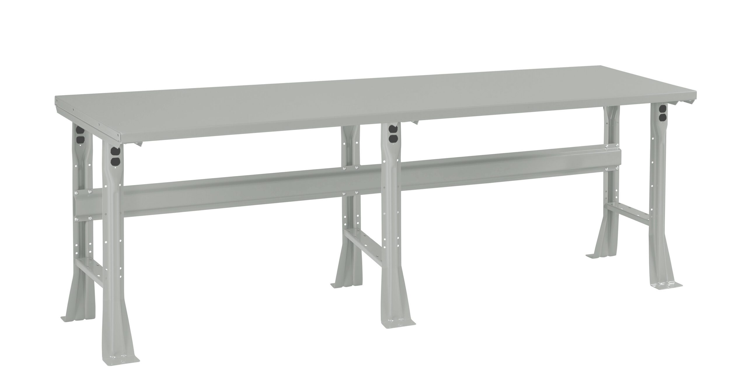 Tennsco "D Flared Leg Workbench With Steel Top Light Grey