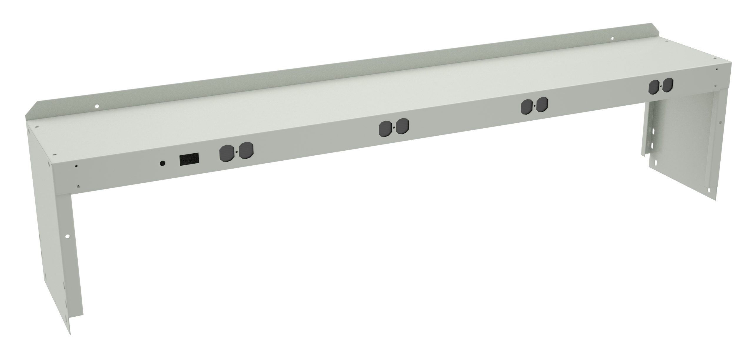 Tennsco "D Electric Riser with End Supports for Workbench Light Grey