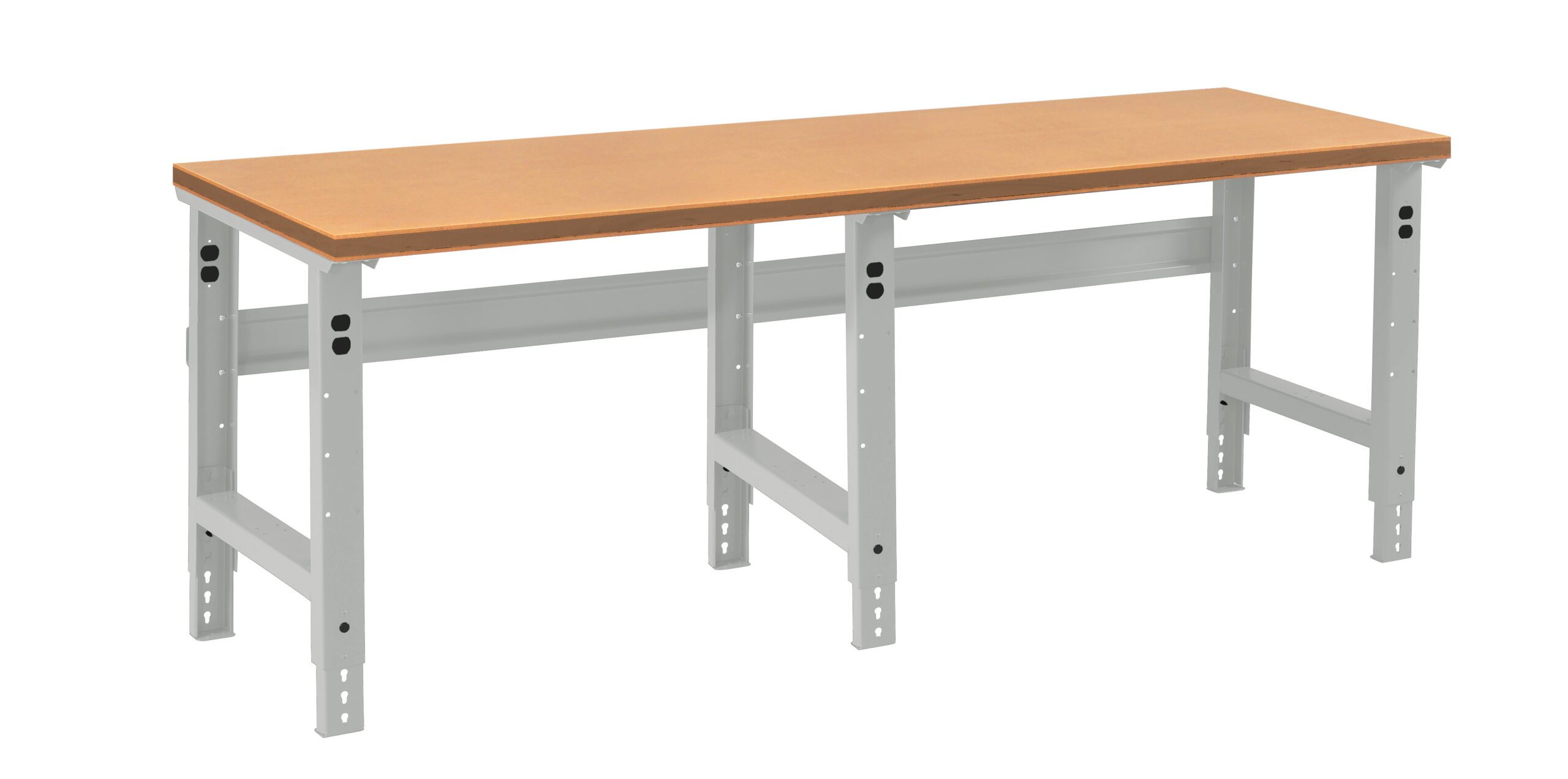 Tennsco "D Adjustable Leg Workbench With Compressed Wood Top Light Grey