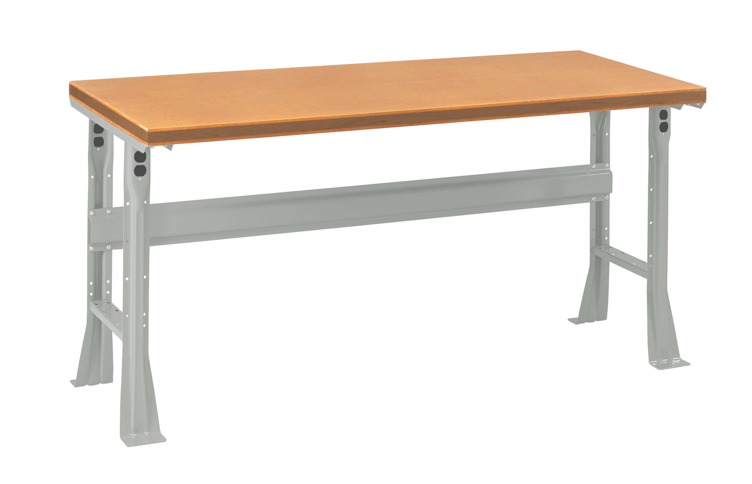 Tennsco "D Flared Leg Workbench With Compressed Wood Top Light Grey